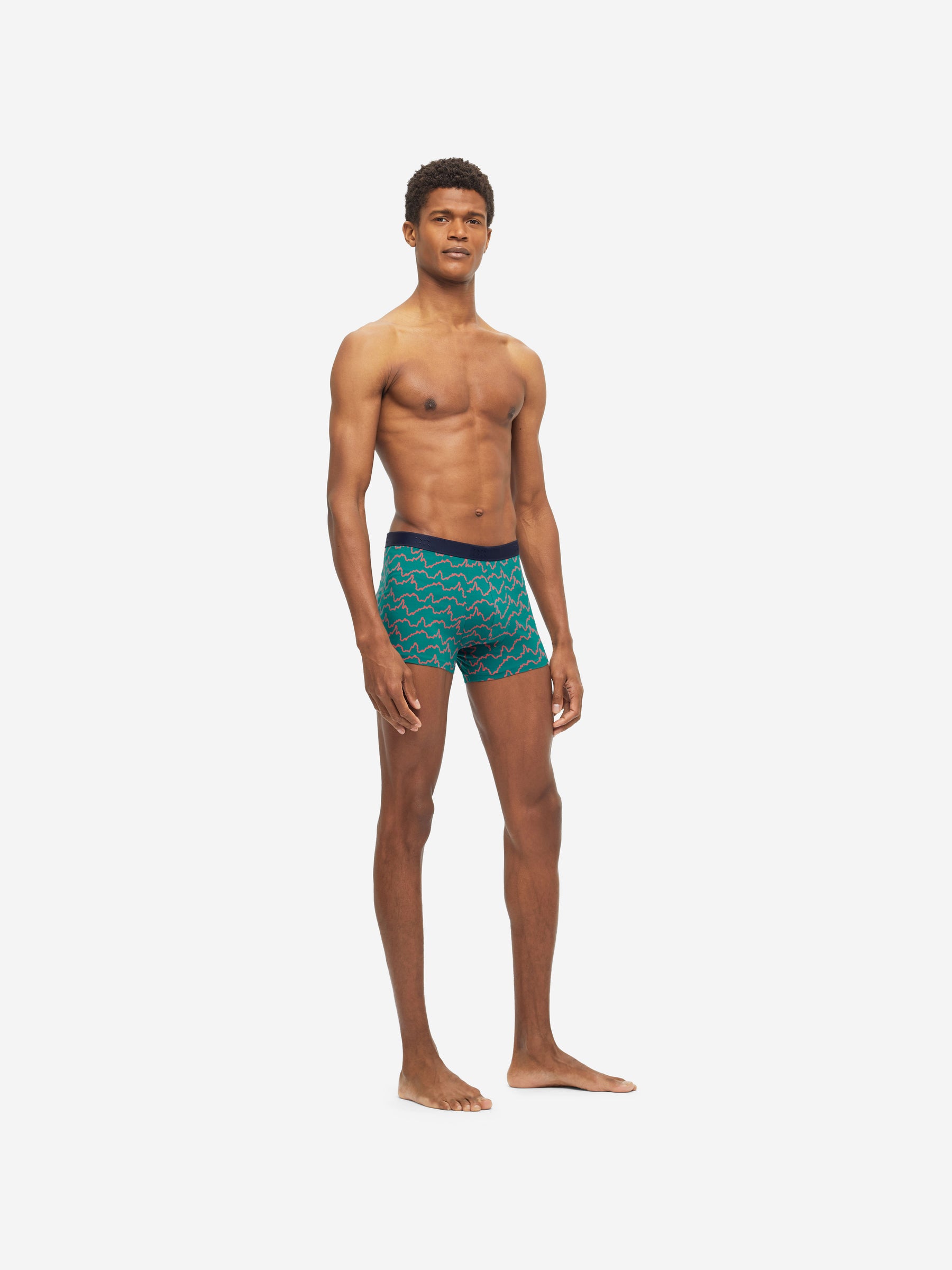 Men's Boxer Briefs Zigzag Pima Cotton Stretch Green