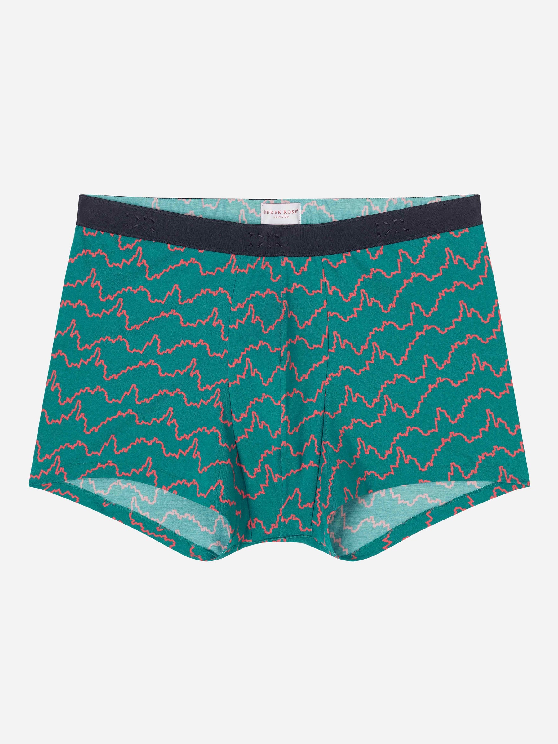 Men's Boxer Briefs Zigzag Pima Cotton Stretch Green