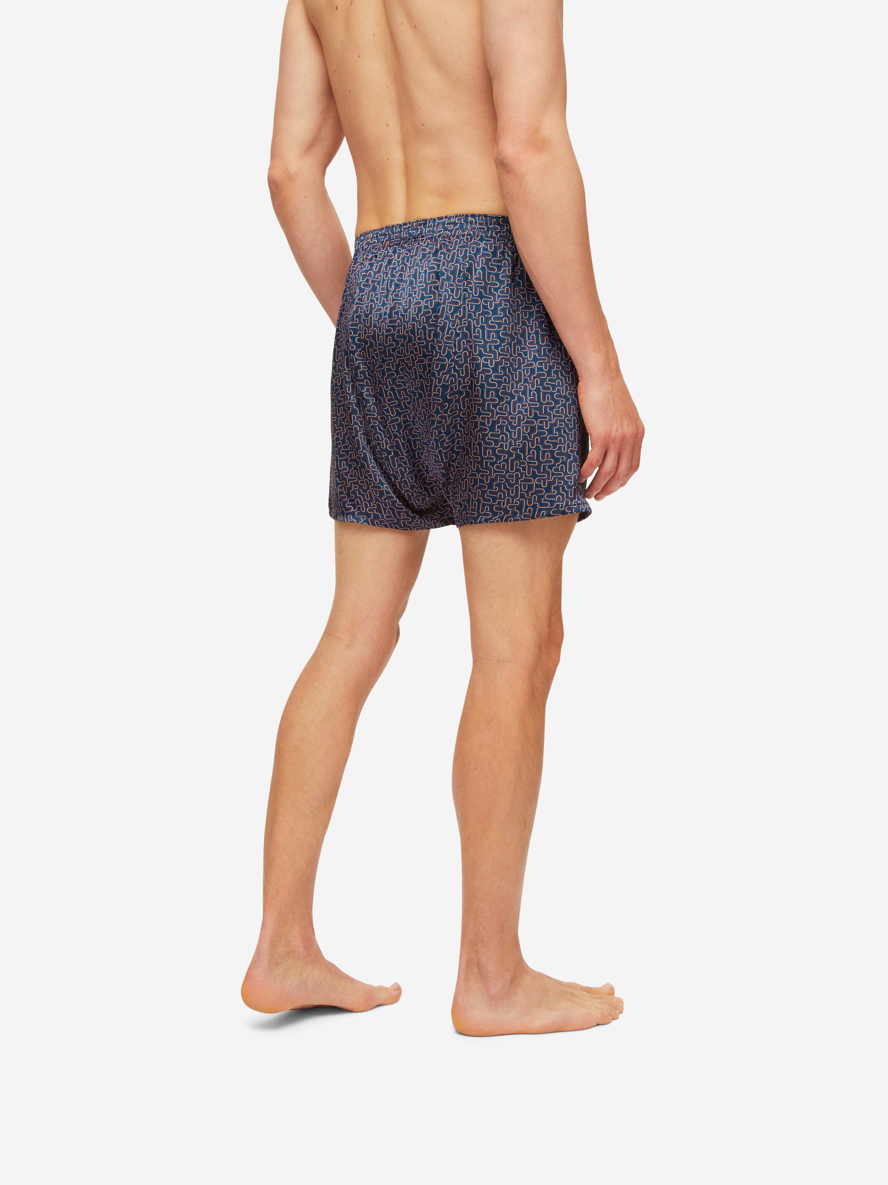Men's Classic Fit Boxers Brindisi 80 Silk Satin Navy