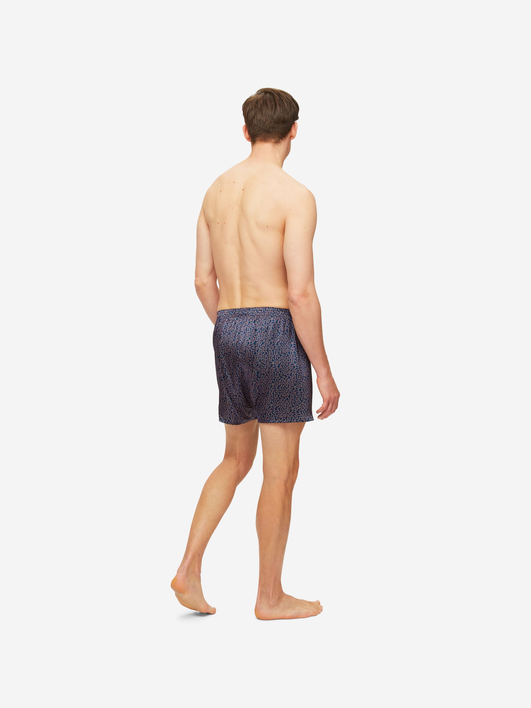 Men's Classic Fit Boxers Brindisi 80 Silk Satin Navy