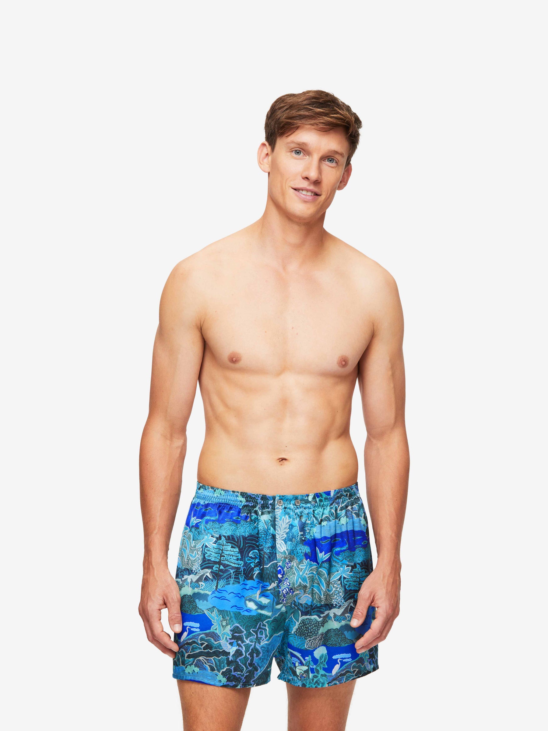 Men's Classic Fit Boxers Brindisi 86 Silk Satin Multi