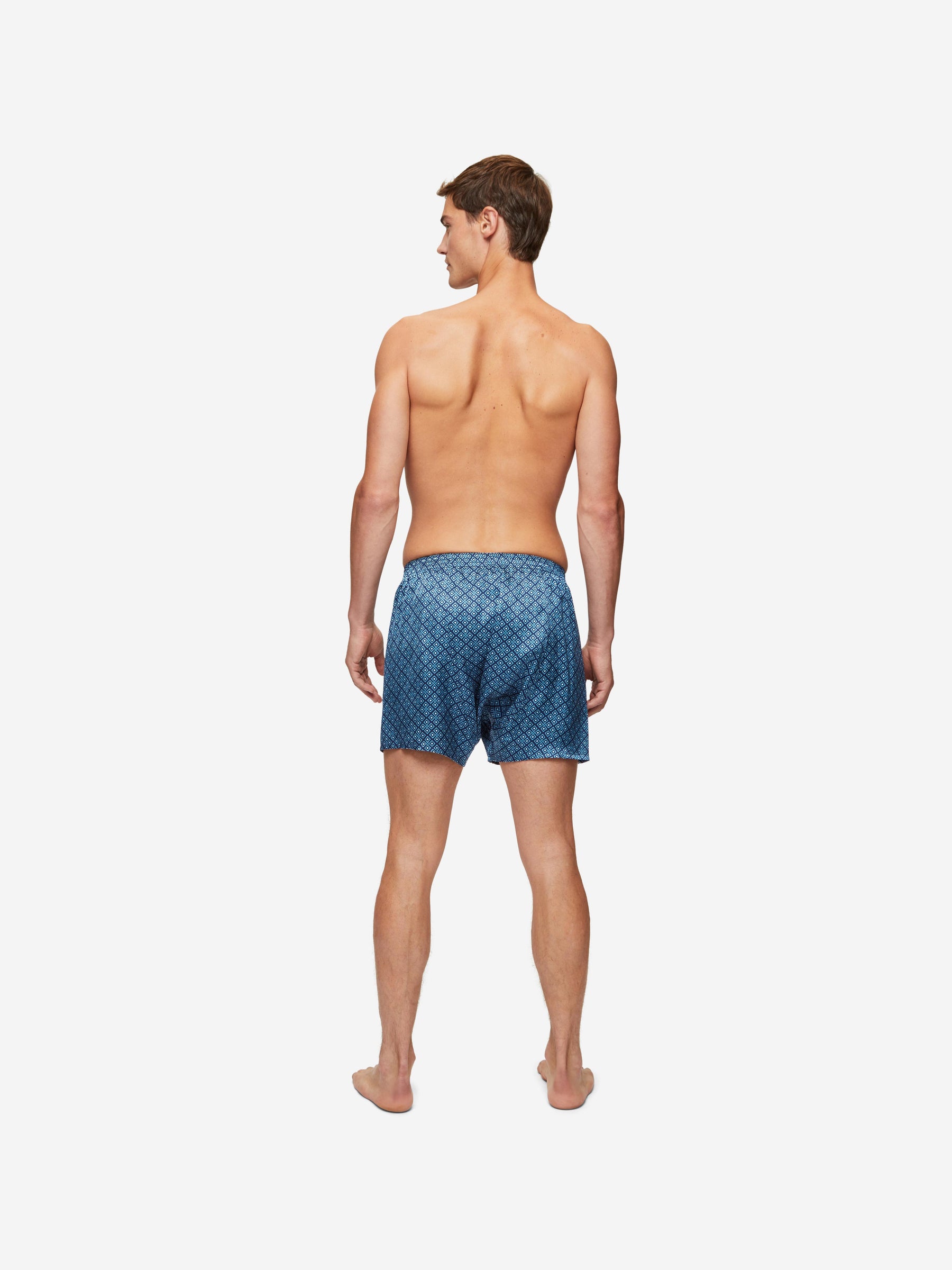 Men's Classic Fit Boxers Brindisi 89 Silk Satin Navy