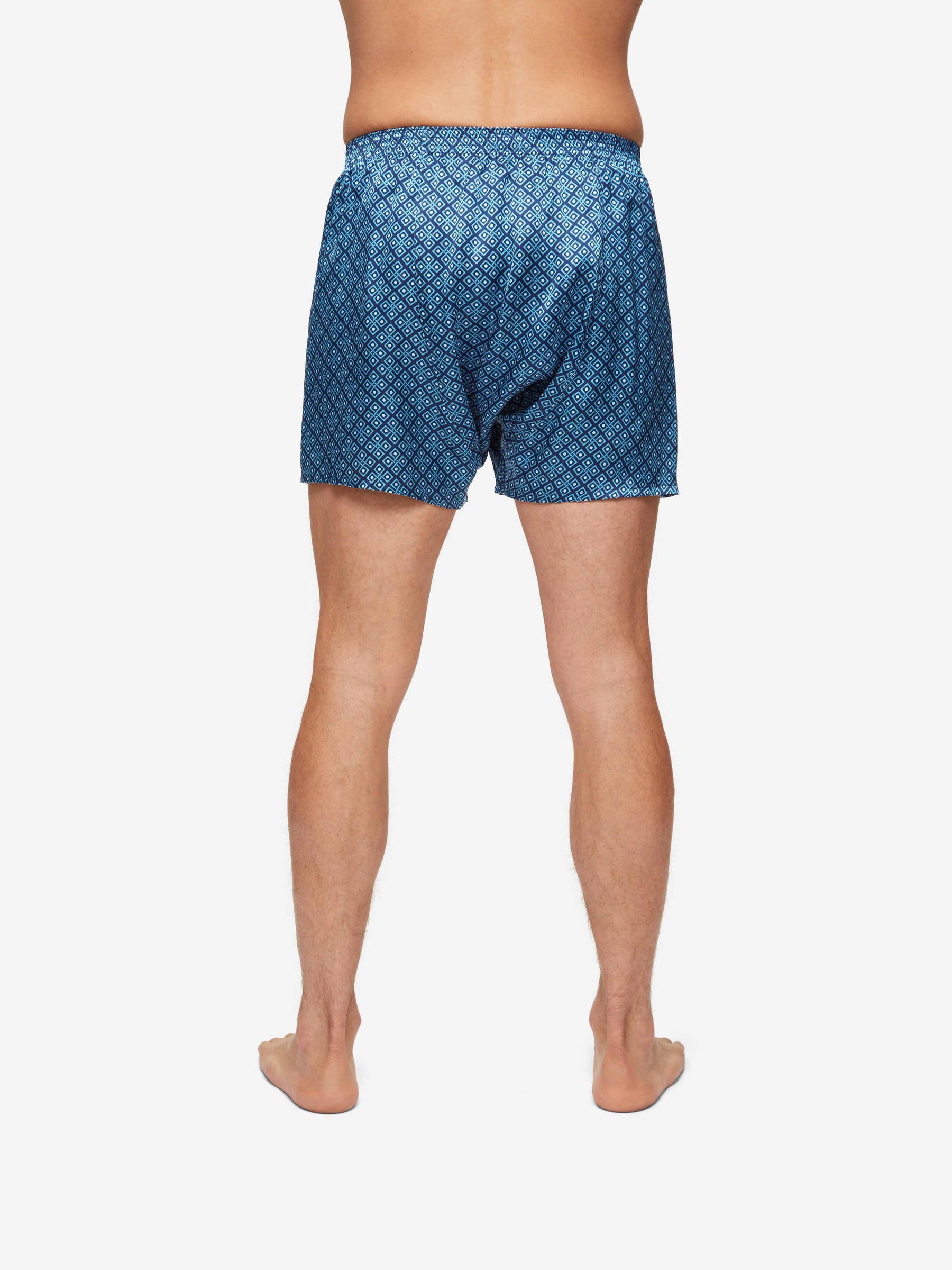 Men's Classic Fit Boxers Brindisi 89 Silk Satin Navy