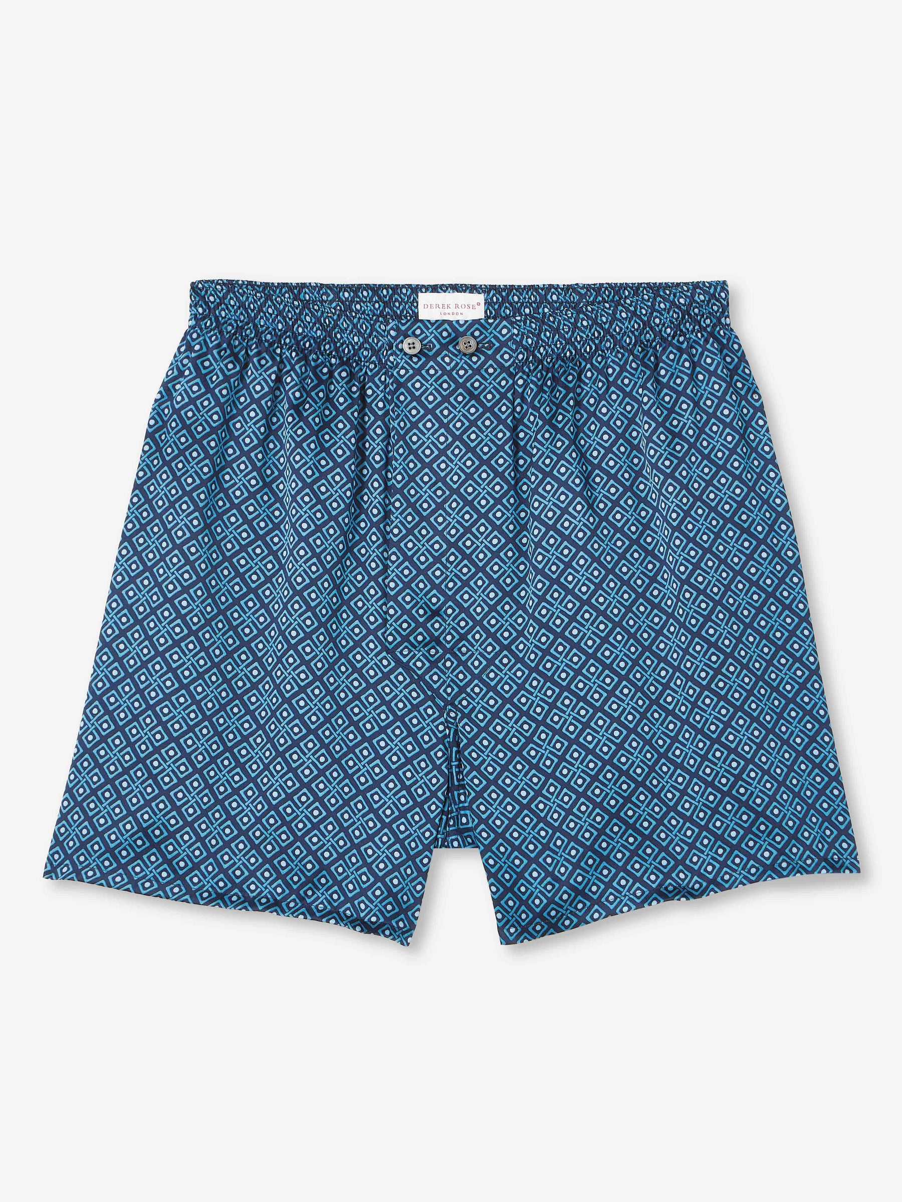 Men's Classic Fit Boxers Brindisi 89 Silk Satin Navy