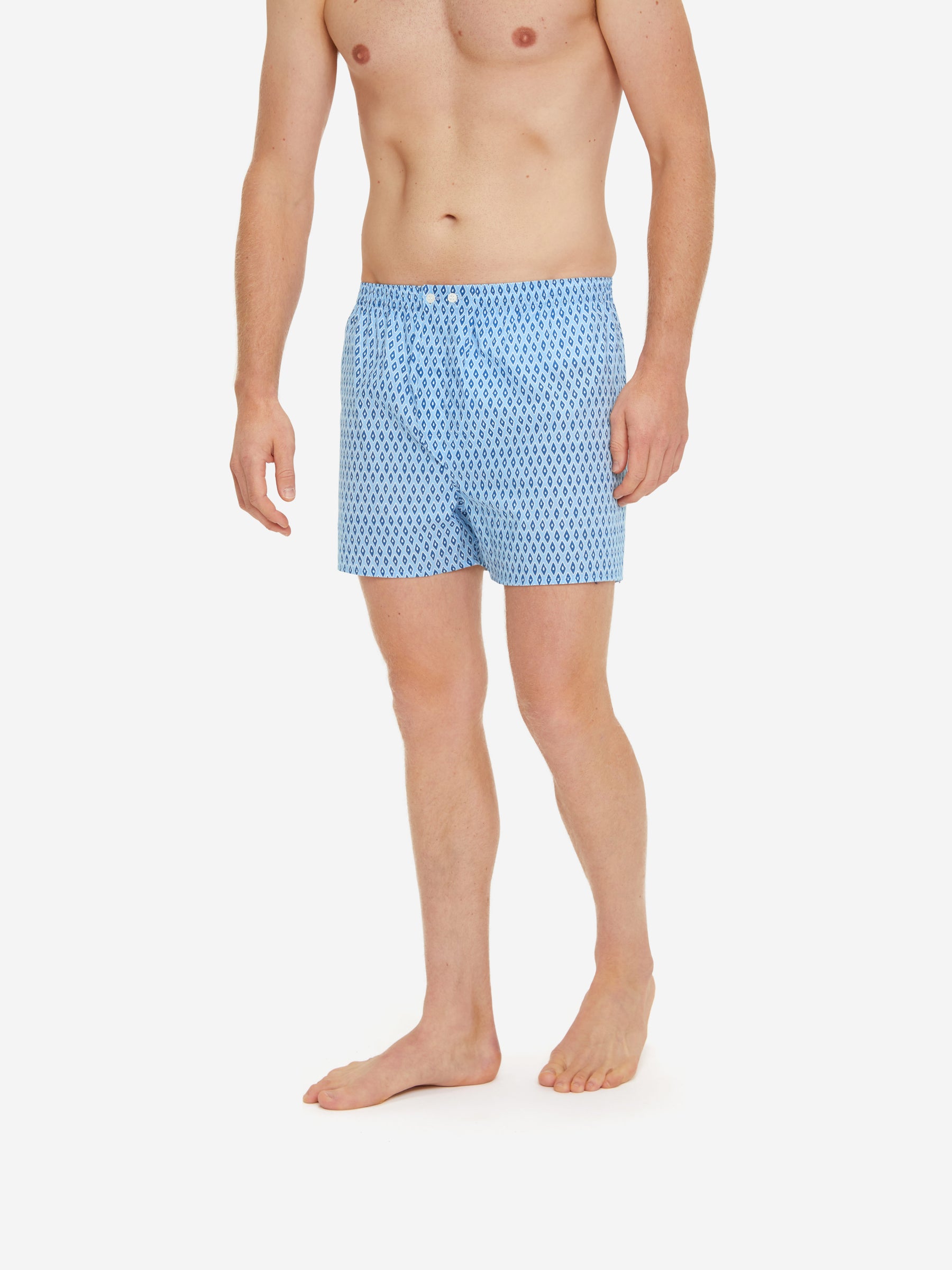 Men's Classic Fit Boxers Nelson 87 Cotton Batiste Blue