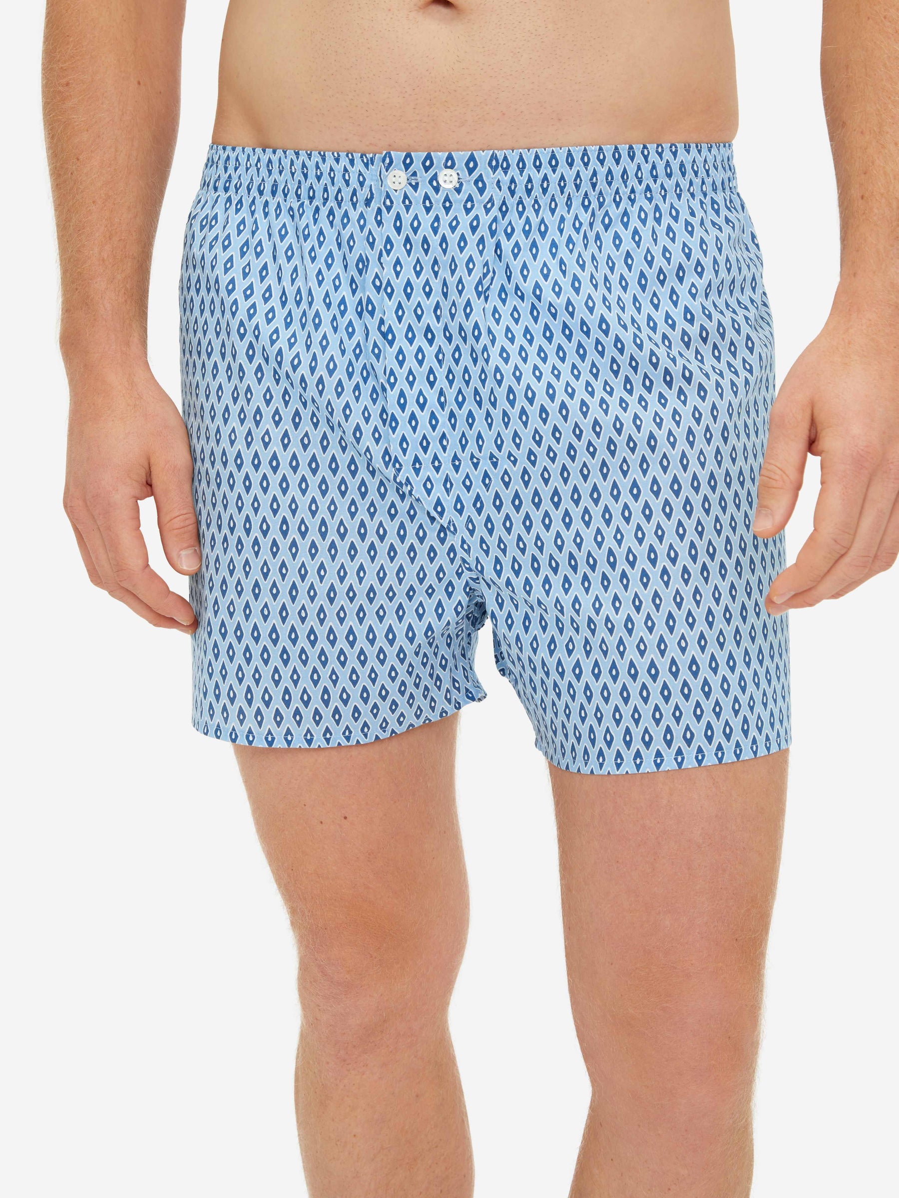 Men's Classic Fit Boxers Nelson 87 Cotton Batiste Blue