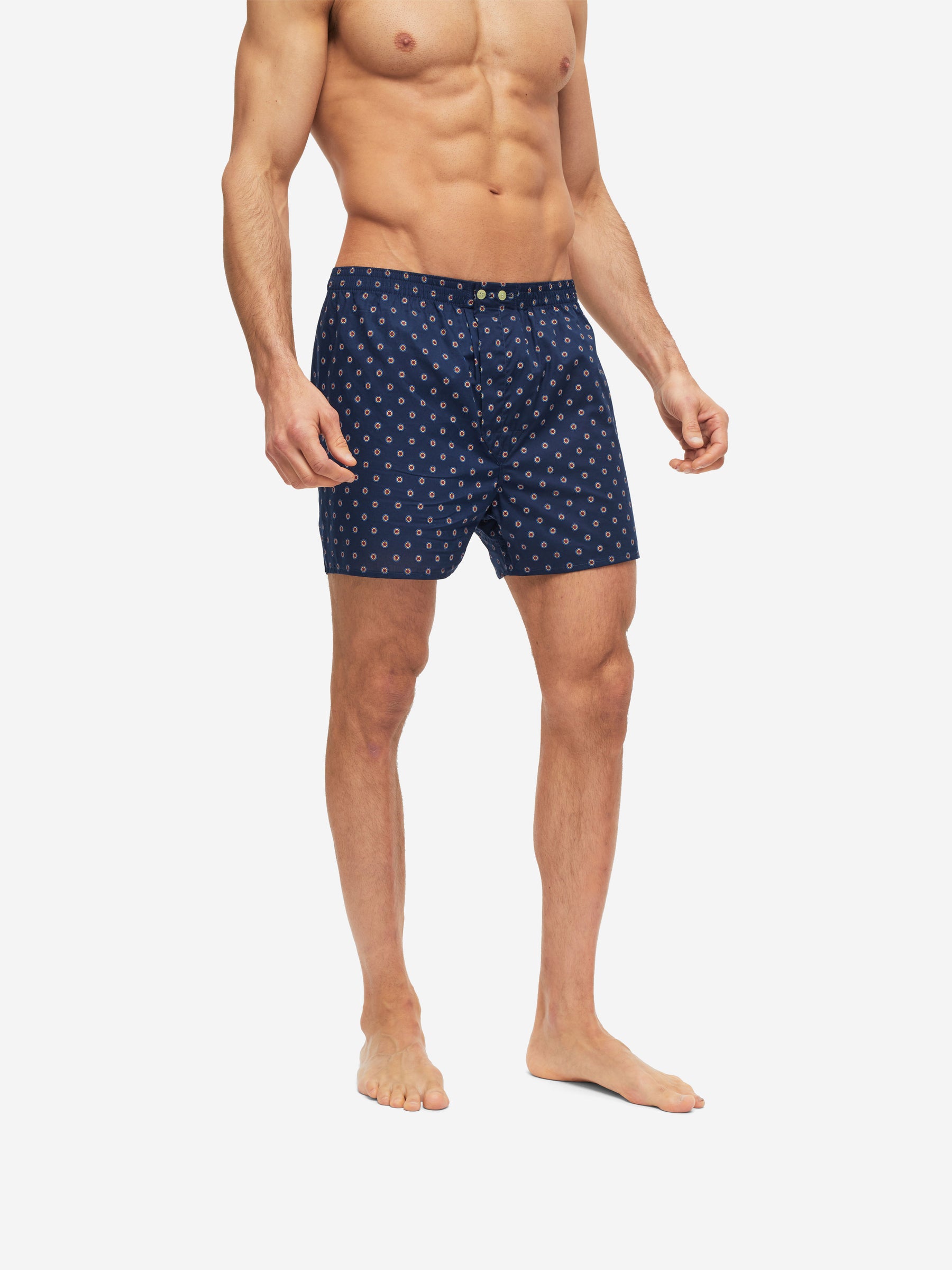 Men's Classic Fit Boxers Nelson 90 Cotton Batiste Navy