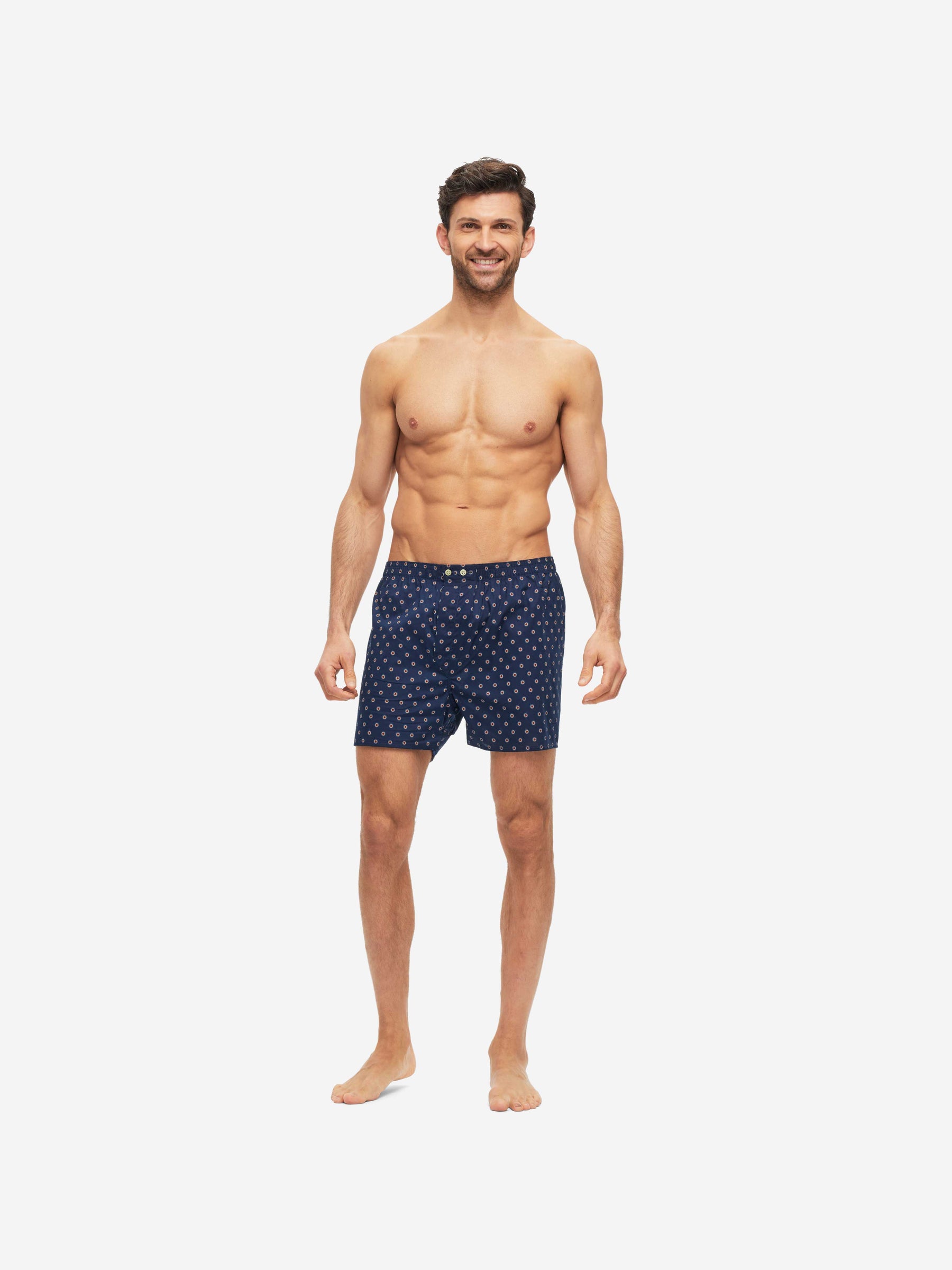 Men's Classic Fit Boxers Nelson 90 Cotton Batiste Navy