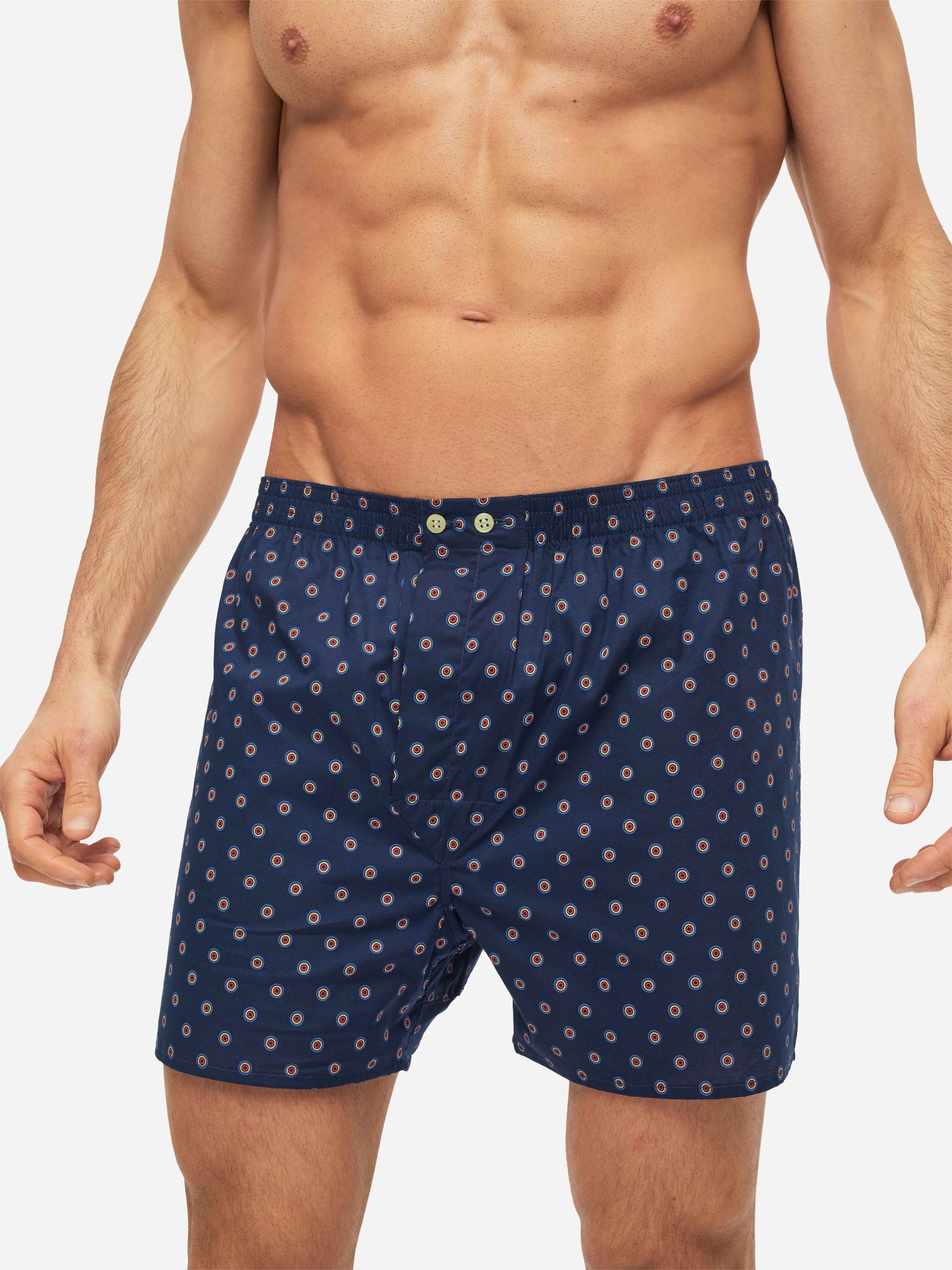 Men's Classic Fit Boxers Nelson 90 Cotton Batiste Navy