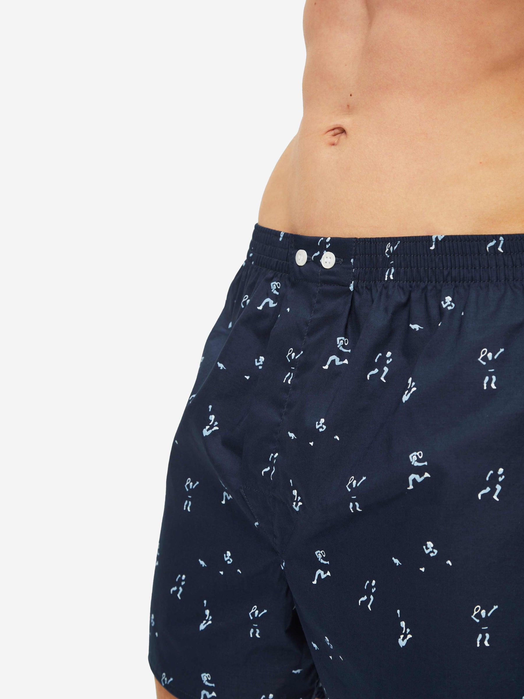 Men's Classic Fit Boxers Nelson 91 Cotton Batiste Navy