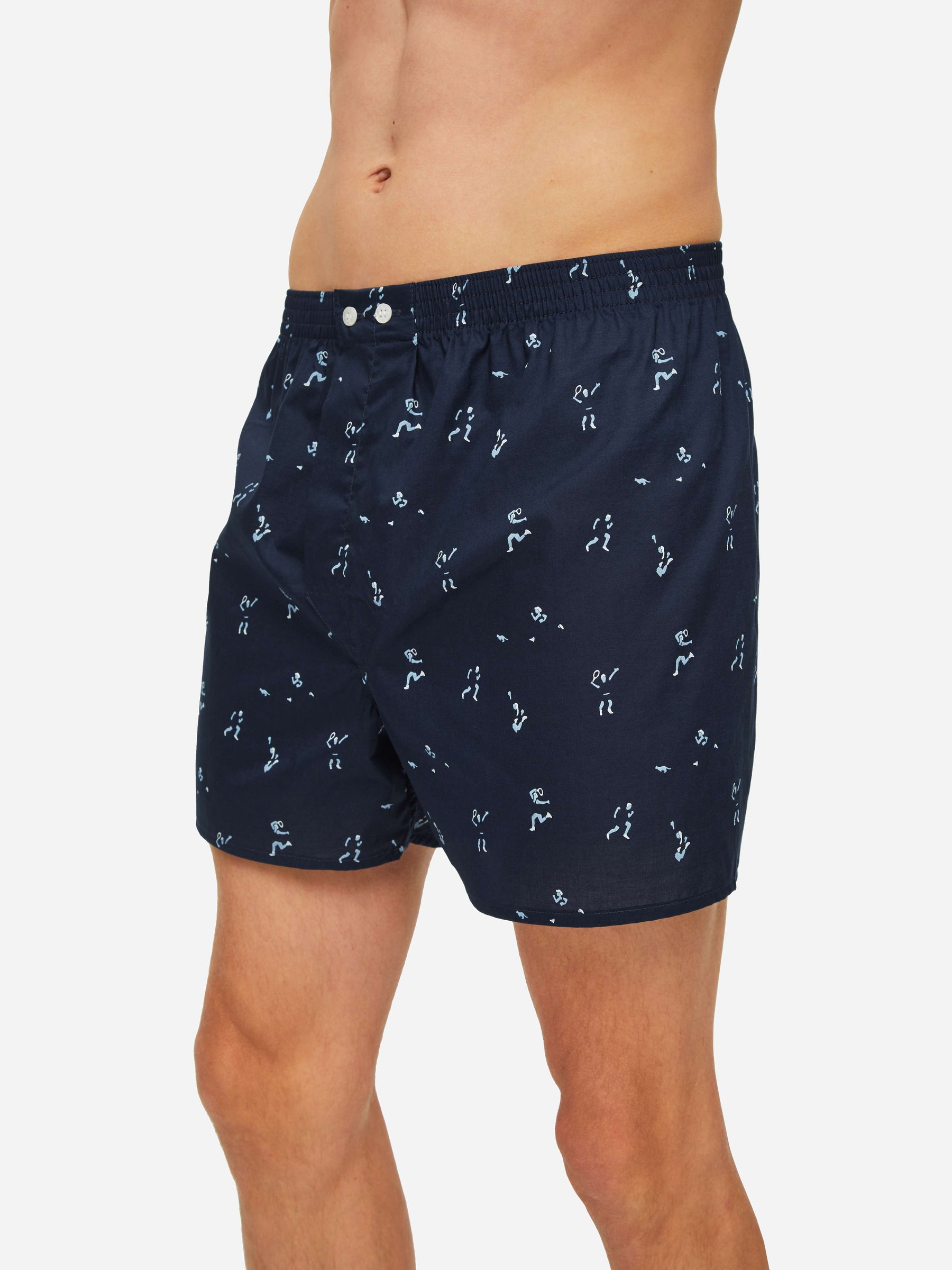 Men's Classic Fit Boxers Nelson 91 Cotton Batiste Navy