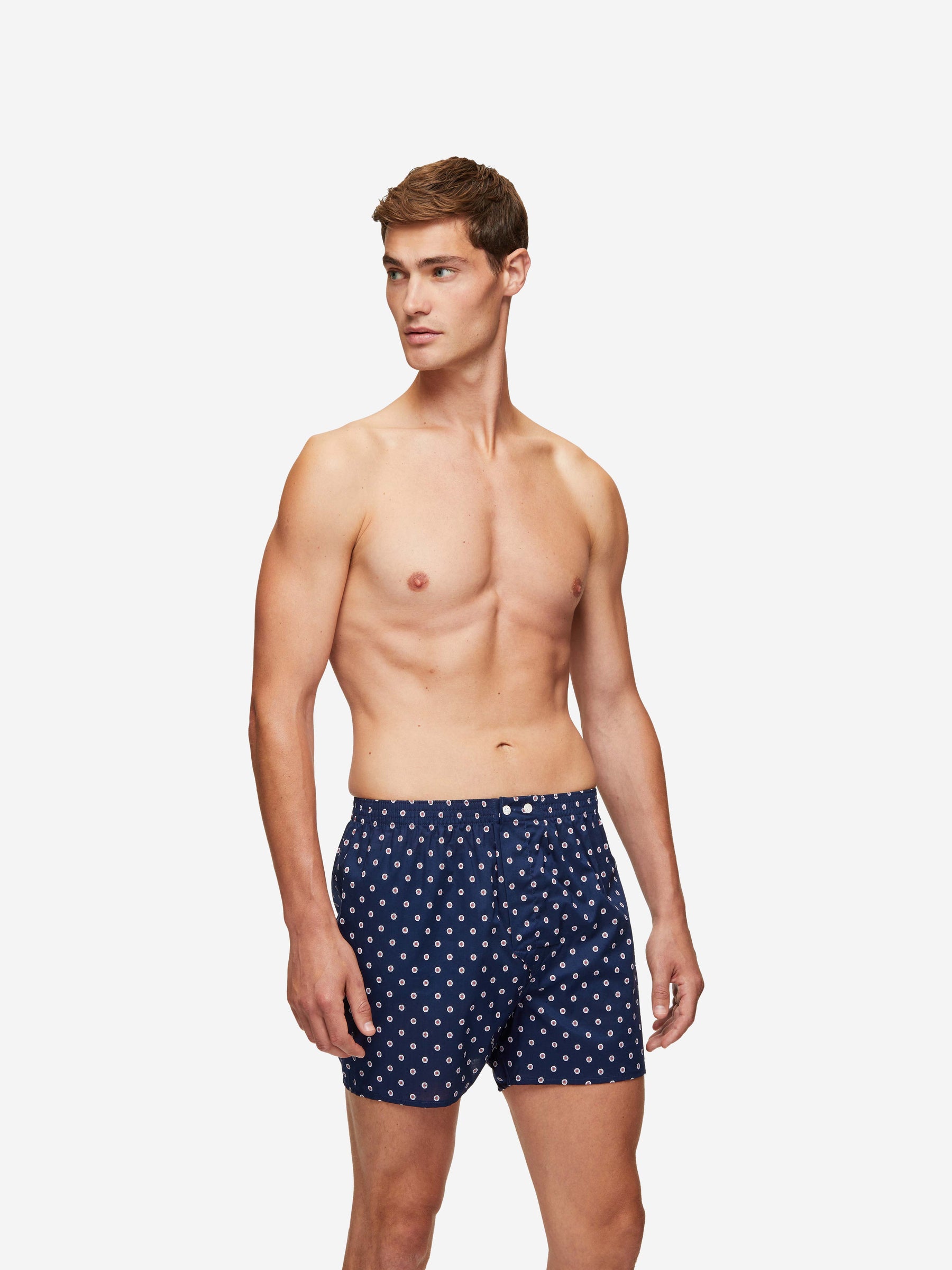 Men's Classic Fit Boxers Nelson 93 Cotton Batiste Navy