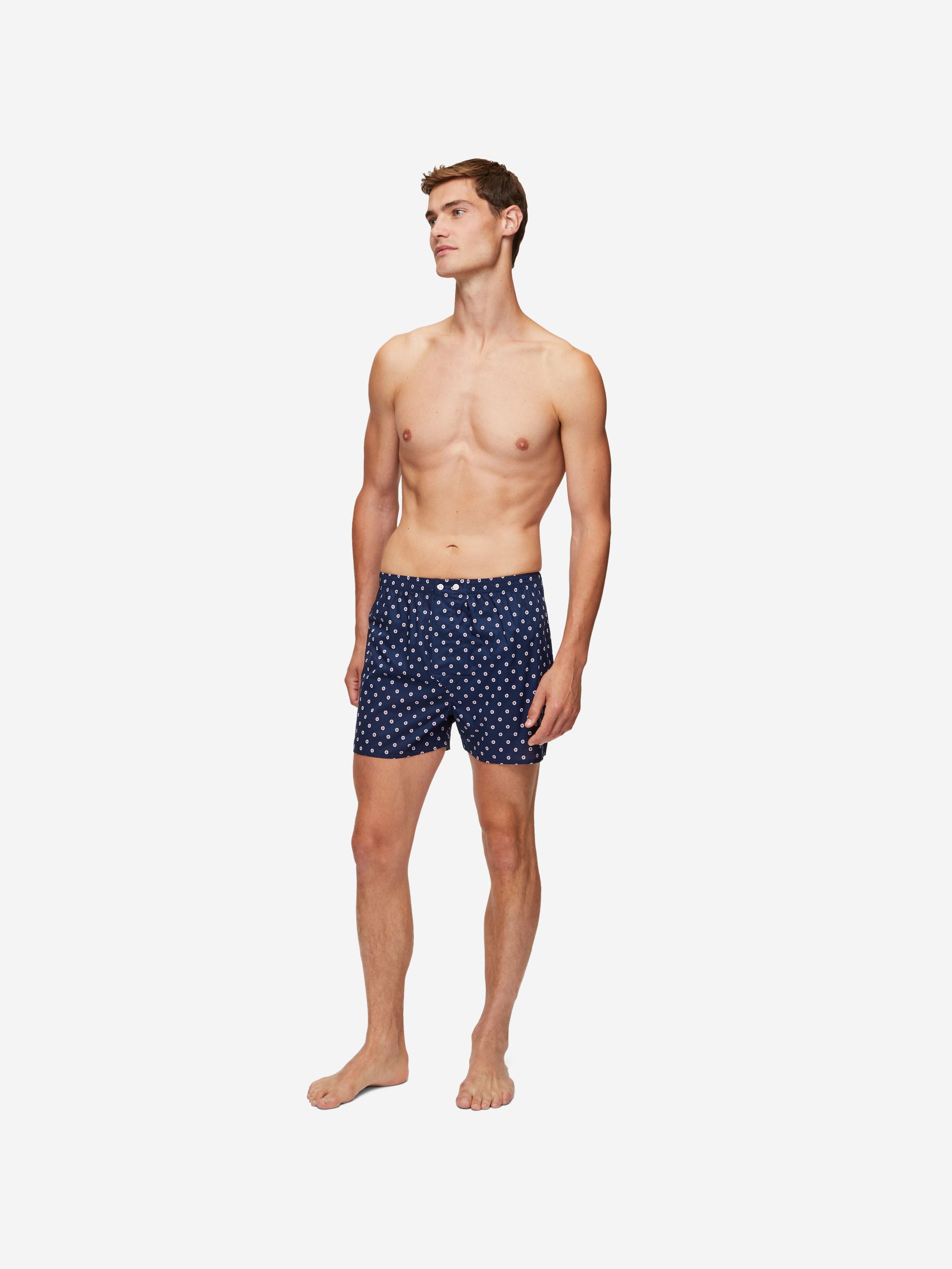 Men's Classic Fit Boxers Nelson 93 Cotton Batiste Navy