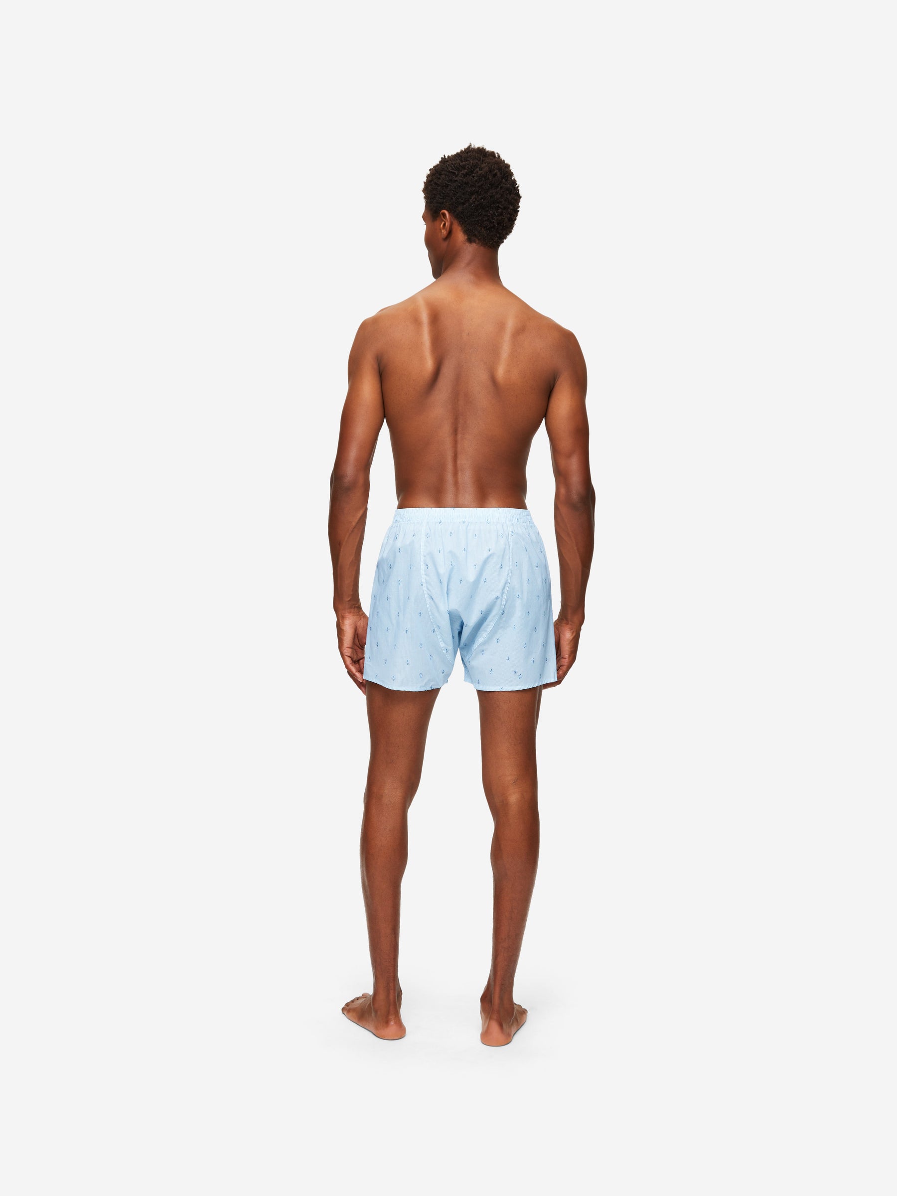 Men's Classic Fit Boxers Nelson 94 Cotton Batiste Blue