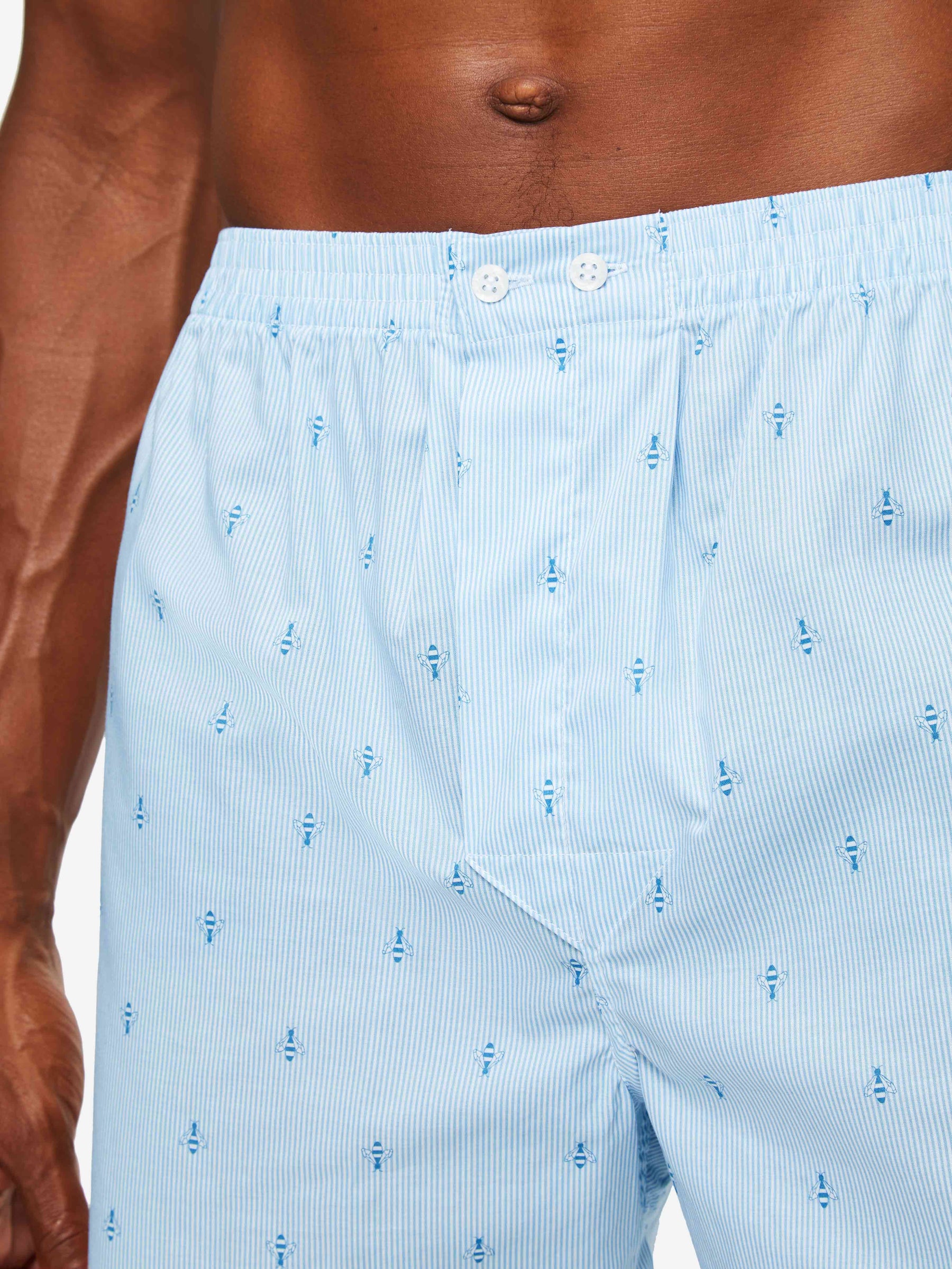 Men's Classic Fit Boxers Nelson 94 Cotton Batiste Blue