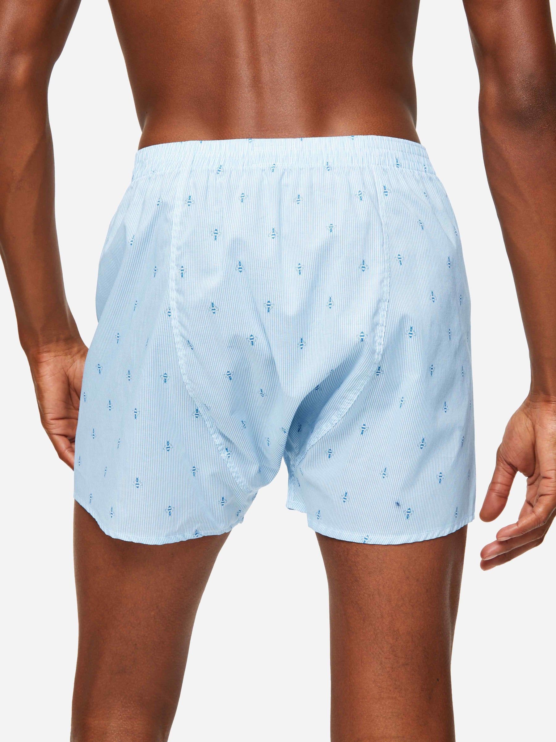 Men's Classic Fit Boxers Nelson 94 Cotton Batiste Blue