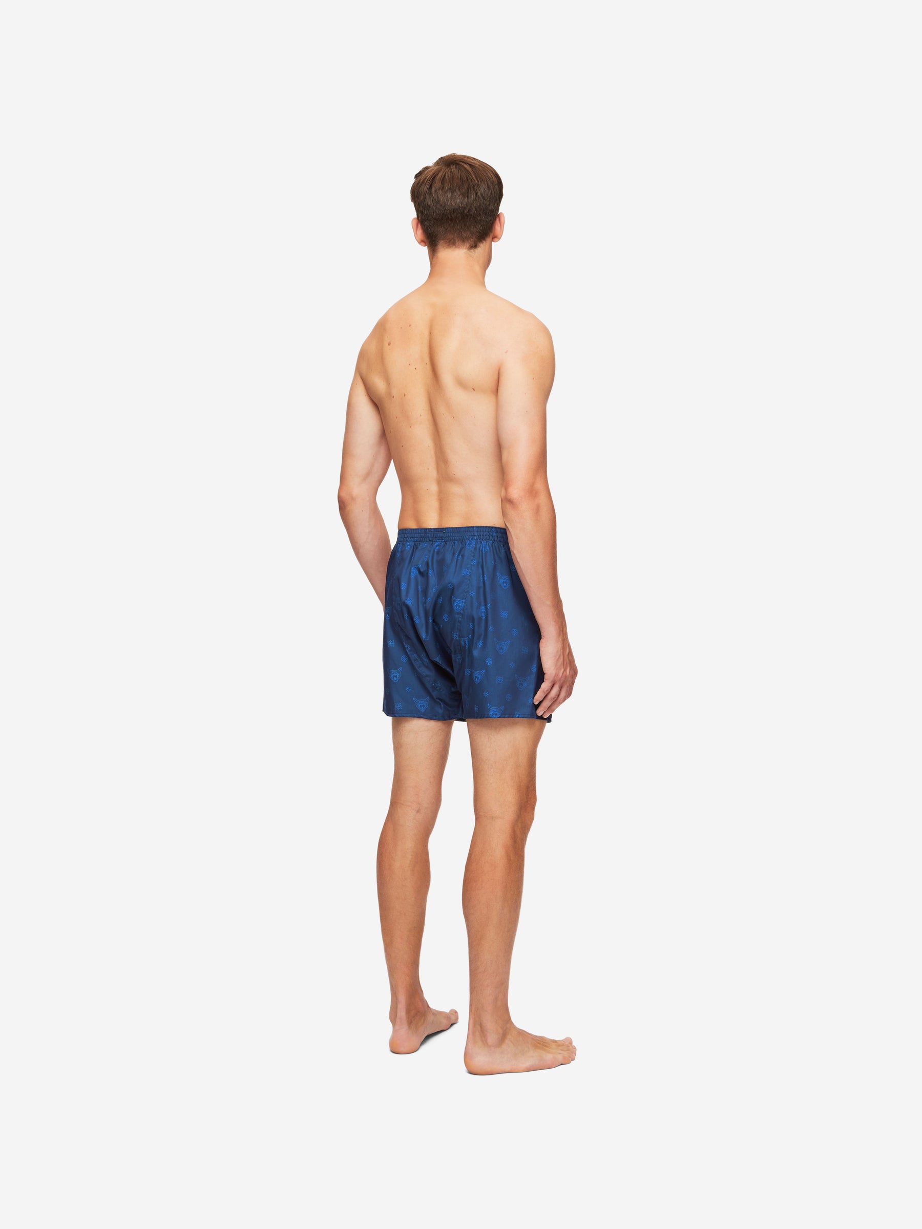 Men's Classic Fit Boxers Paris 24 Cotton Jacquard Navy