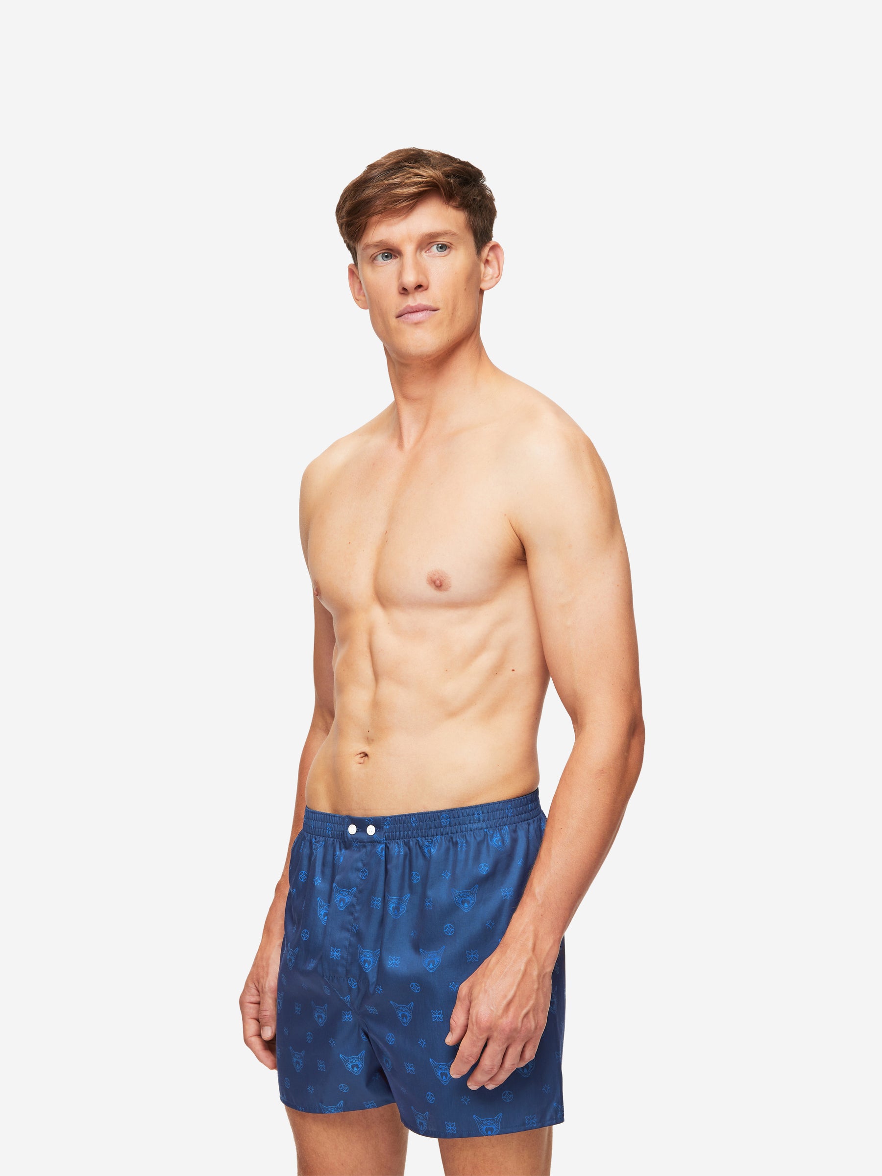 Men's Classic Fit Boxers Paris 24 Cotton Jacquard Navy