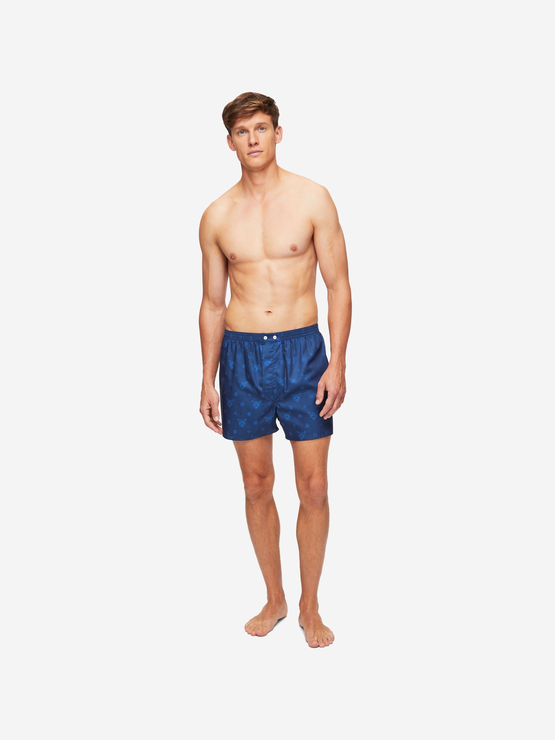 Men's Classic Fit Boxers Paris 24 Cotton Jacquard Navy