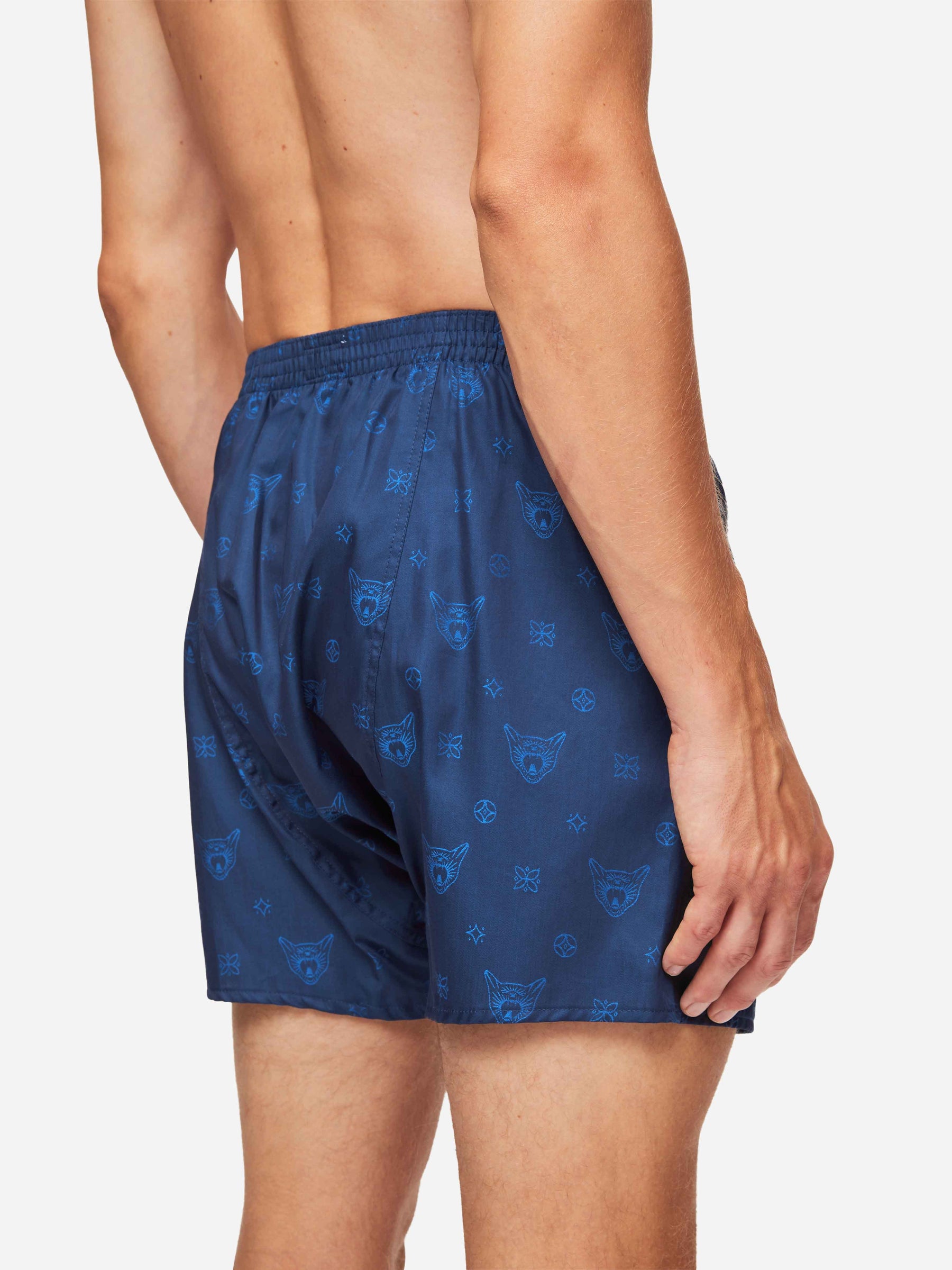 Men's Classic Fit Boxers Paris 24 Cotton Jacquard Navy