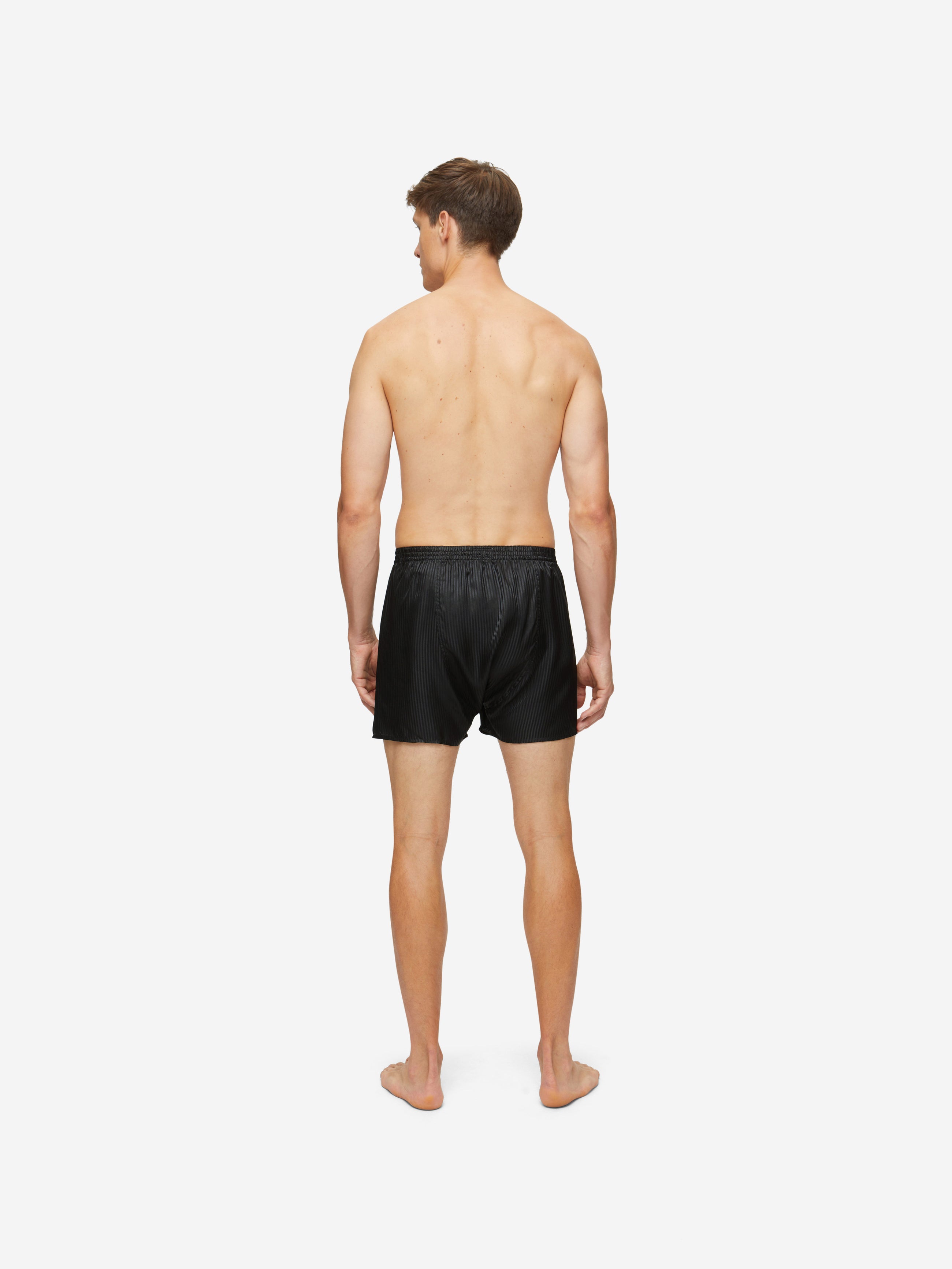 Men's Classic Fit Boxers Woburn Silk Satin Black