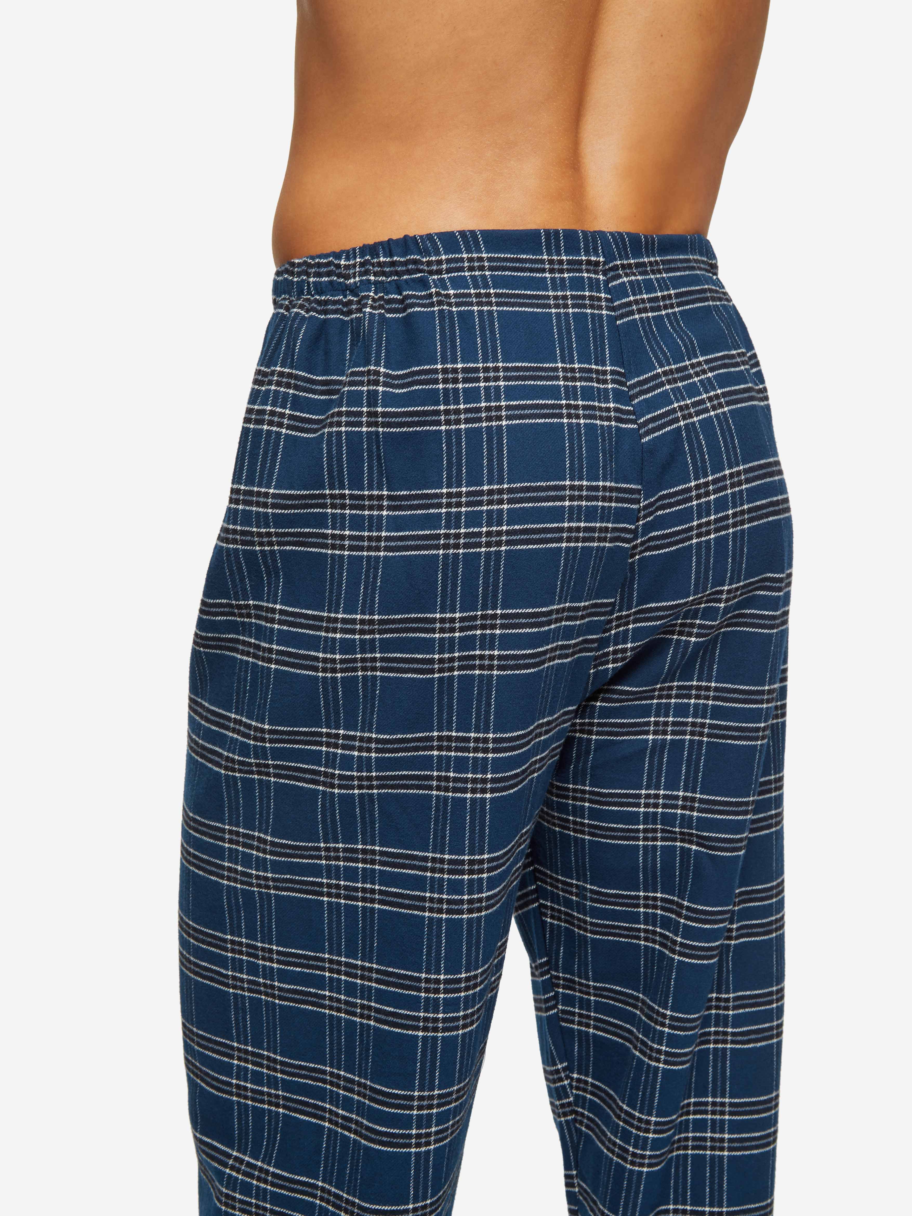 Men's Classic Fit Pyjamas Kelburn 30 Brushed Cotton Navy