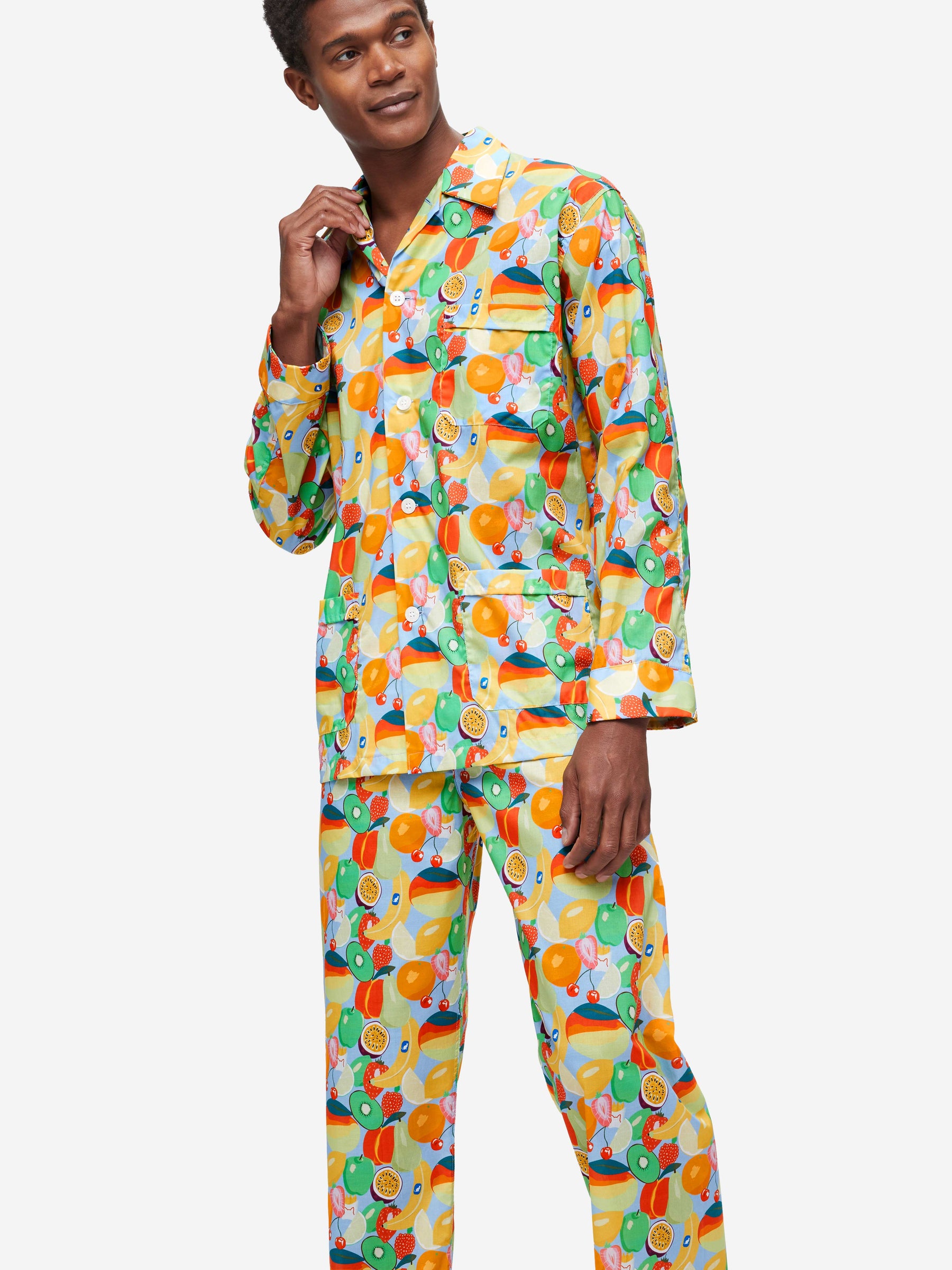 Men's Classic Fit Pyjamas Ledbury 49 Cotton Batiste Multi