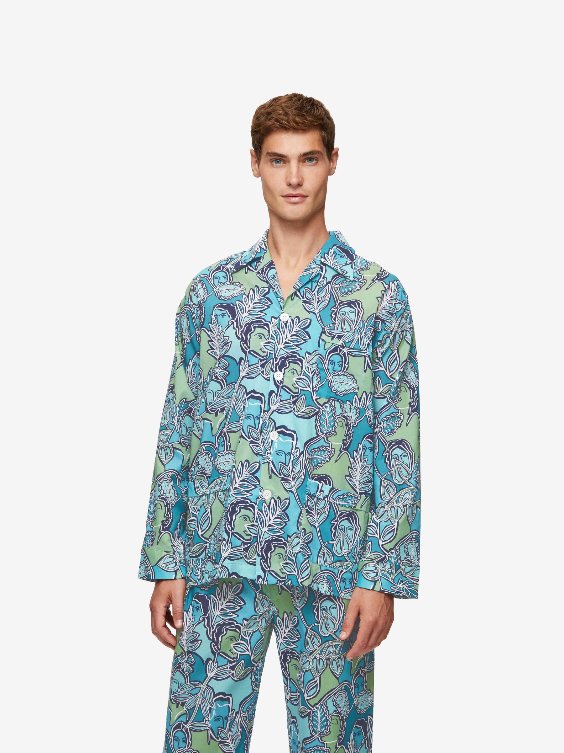 Men's Classic Fit Pyjamas Ledbury 57 Cotton Batiste Multi