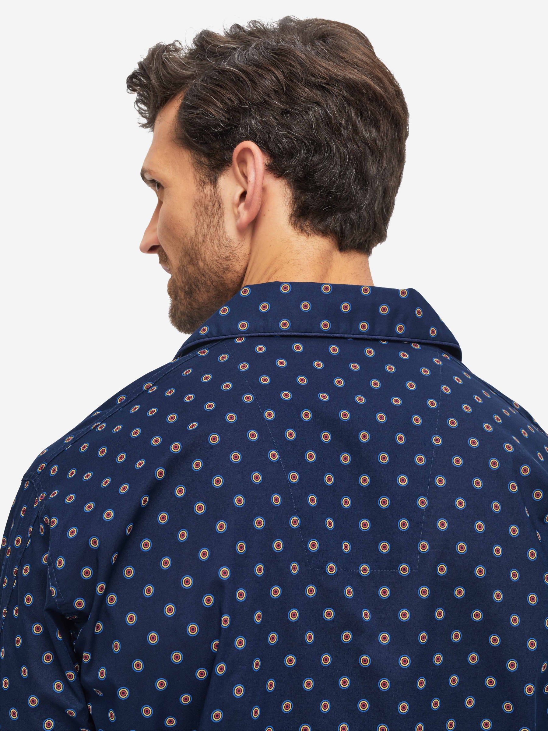 Men's Classic Fit Pyjamas Nelson 90 Cotton Batiste Navy