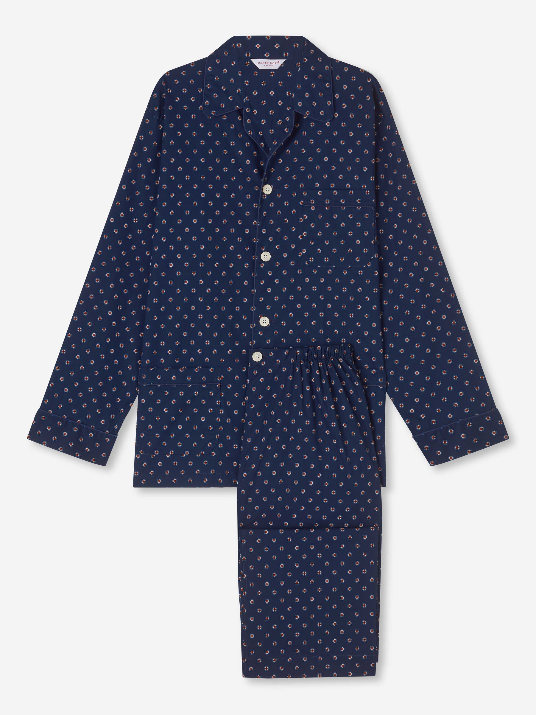 Men's Classic Fit Pyjamas Nelson 90 Cotton Batiste Navy