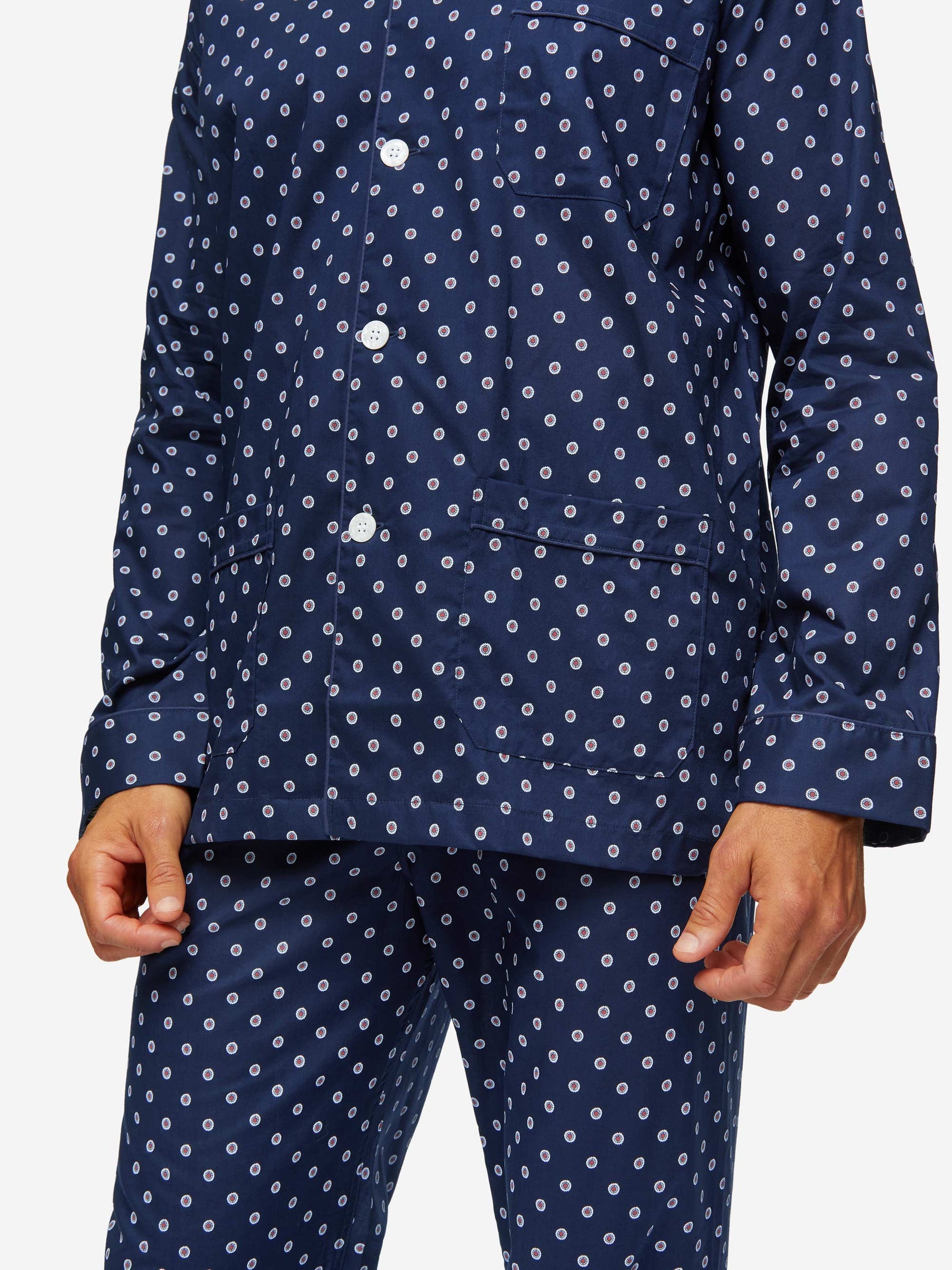 Men's Classic Fit Pyjamas Nelson 93 Cotton Batiste Navy