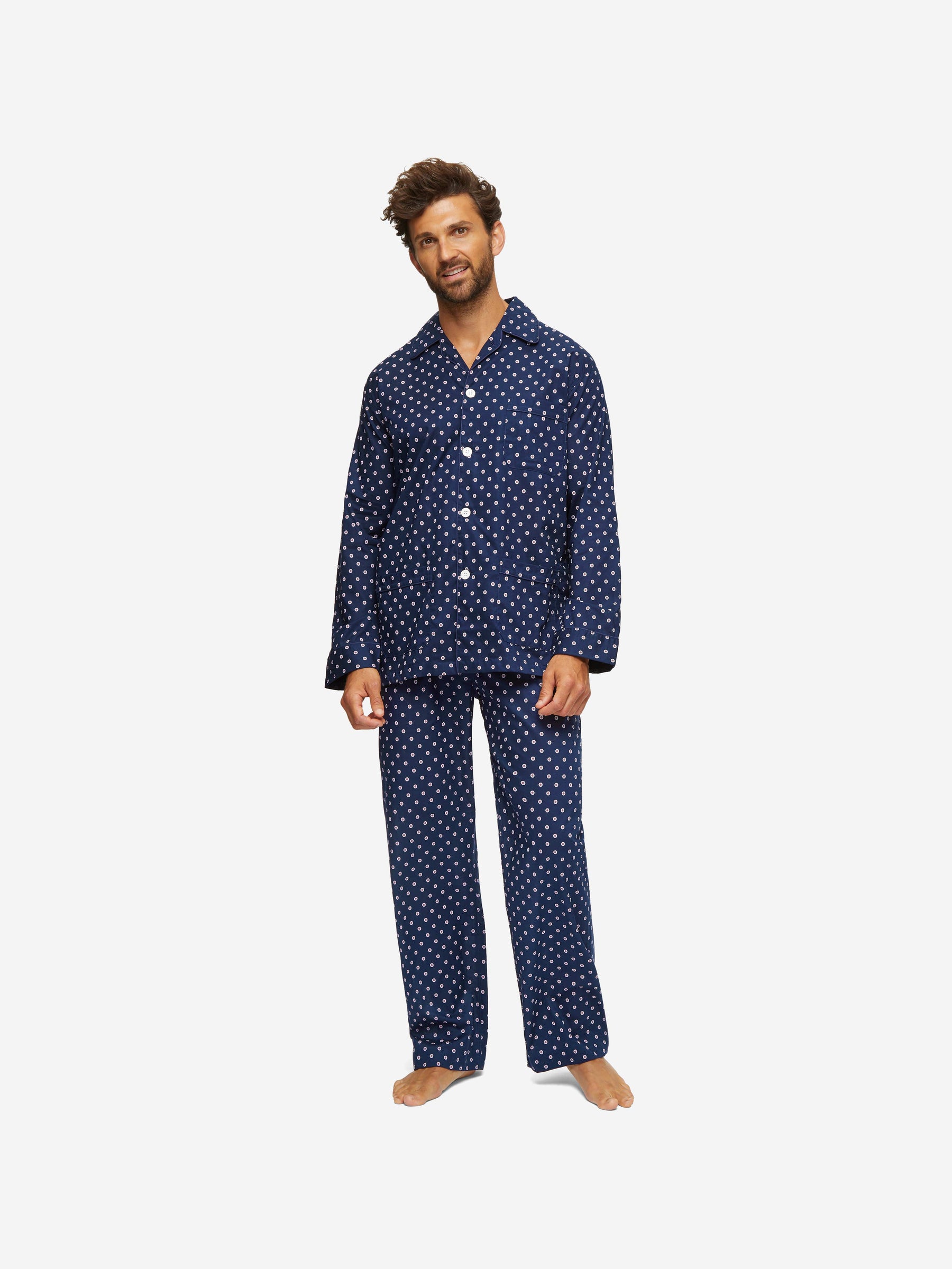 Men's Classic Fit Pyjamas Nelson 93 Cotton Batiste Navy