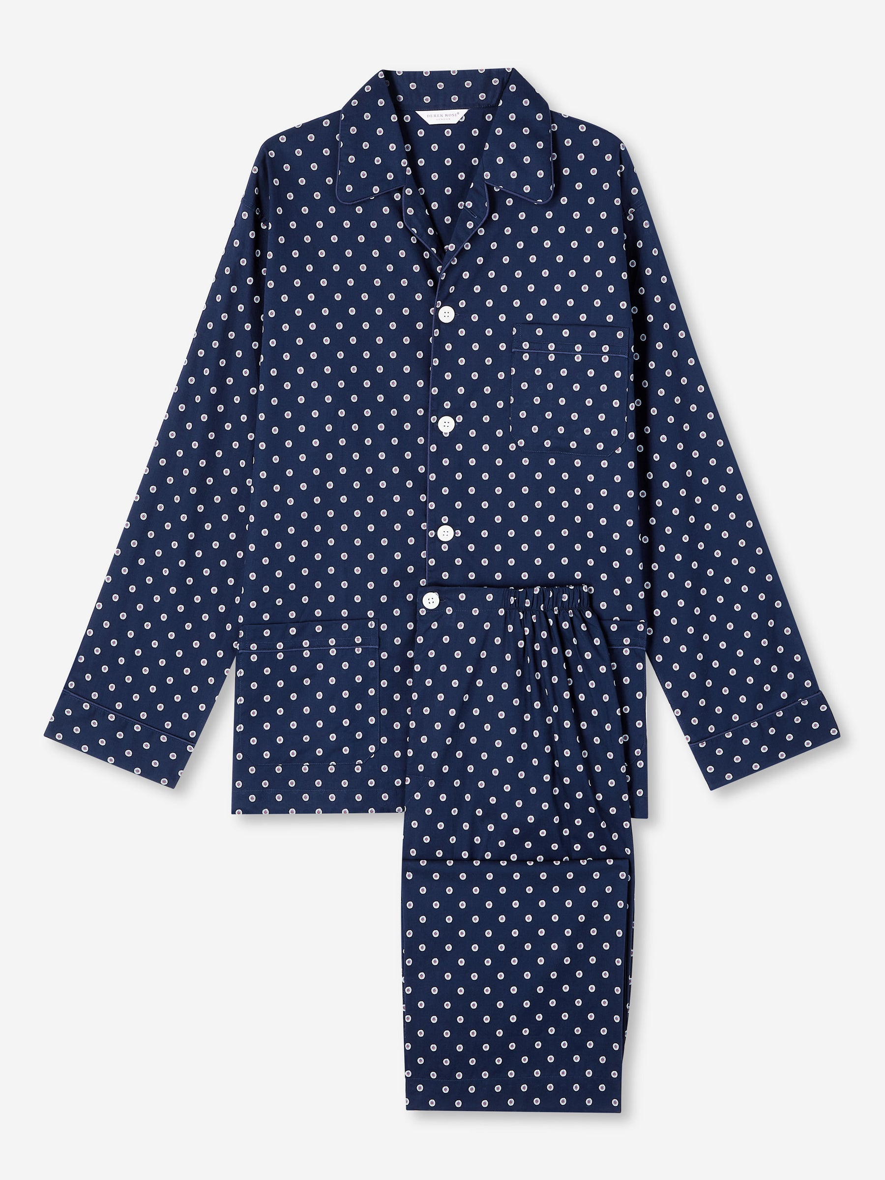 Men's Classic Fit Pyjamas Nelson 93 Cotton Batiste Navy