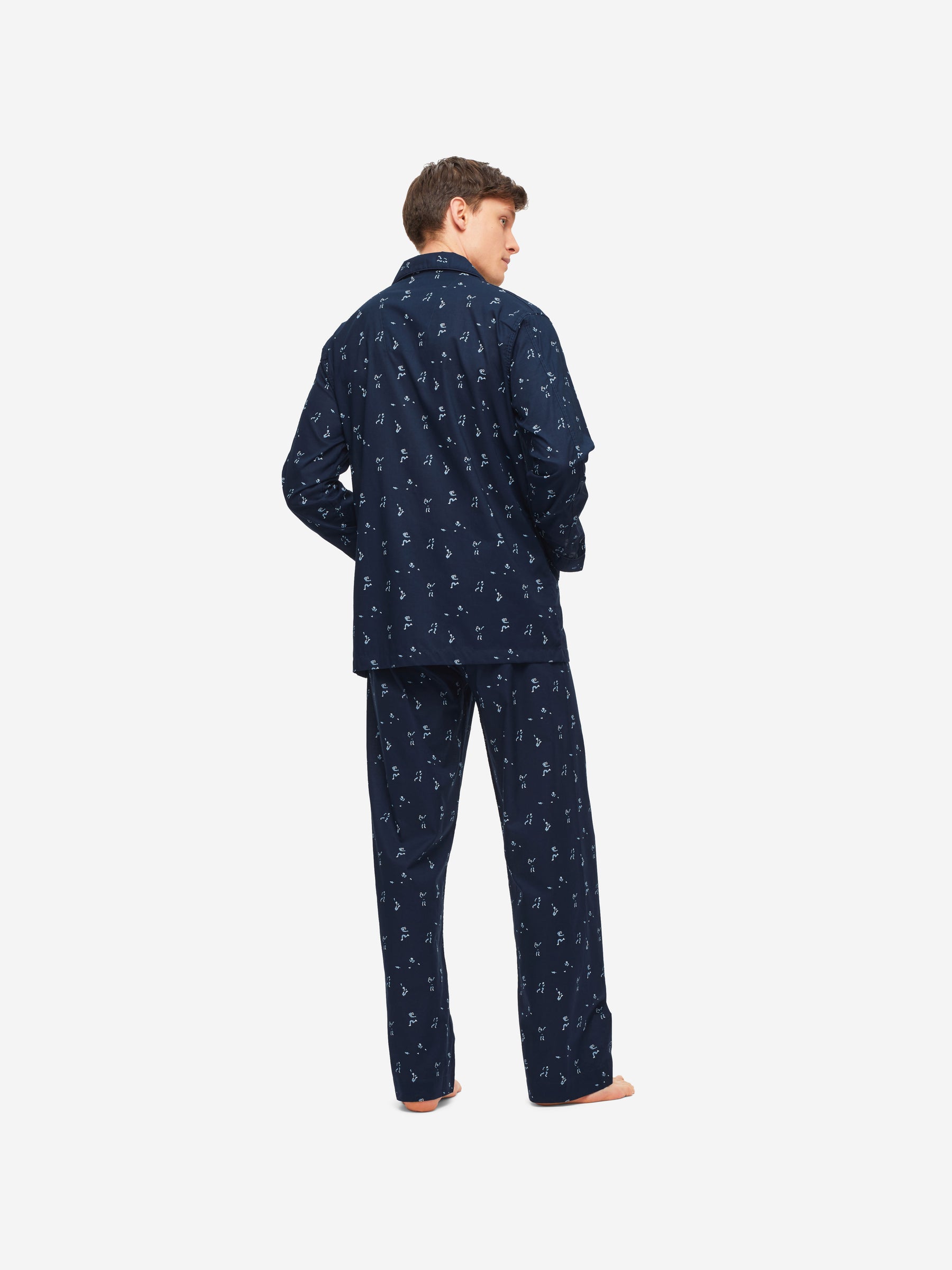 Men's Classic Fit Pyjamas Nelson 91 Cotton Batiste Navy