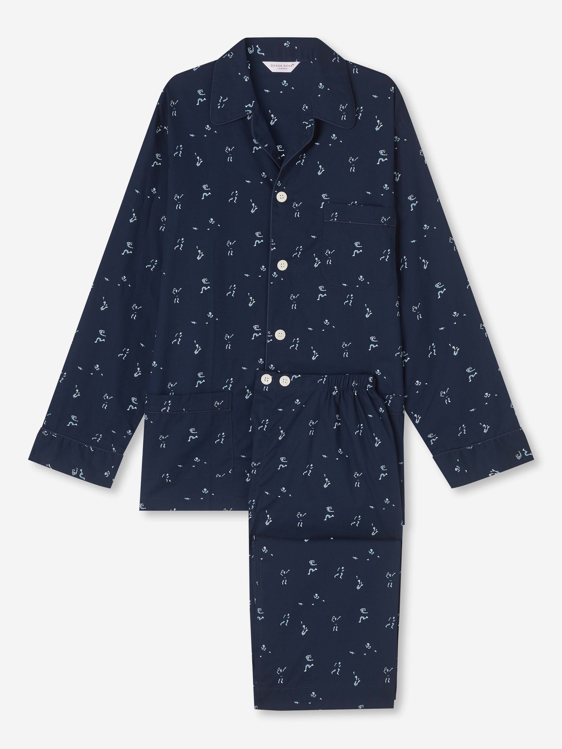 Men's Classic Fit Pyjamas Nelson 91 Cotton Batiste Navy