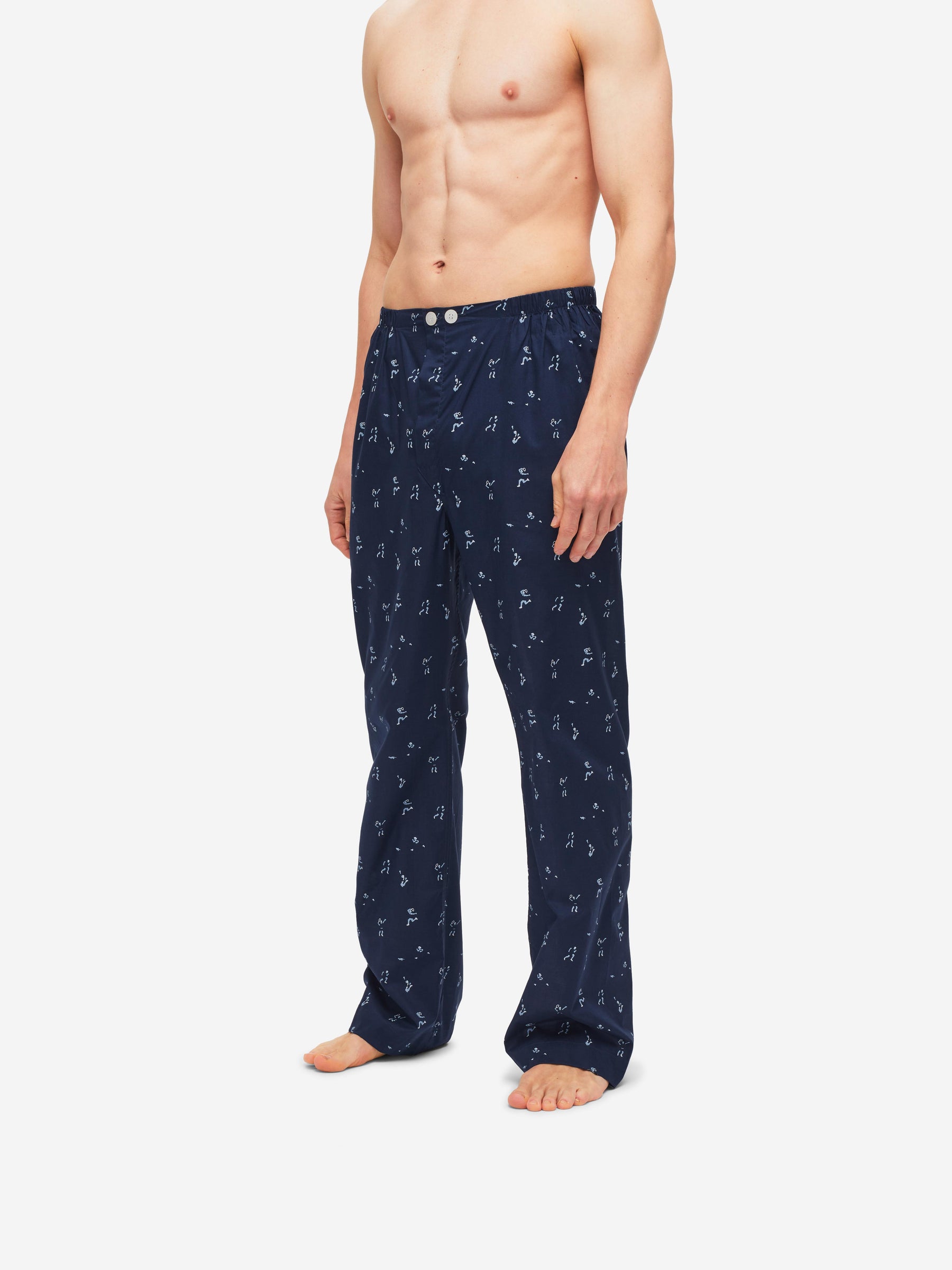 Men's Classic Fit Pyjamas Nelson 91 Cotton Batiste Navy