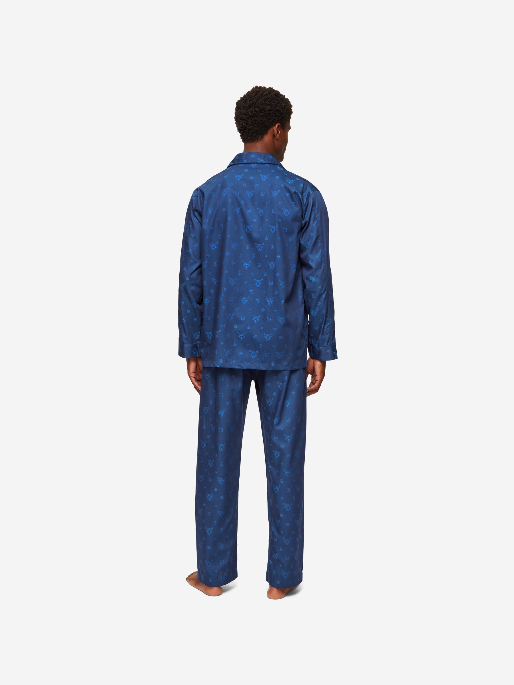 Men's Classic Fit Pyjamas Paris 24 Cotton Jacquard Navy