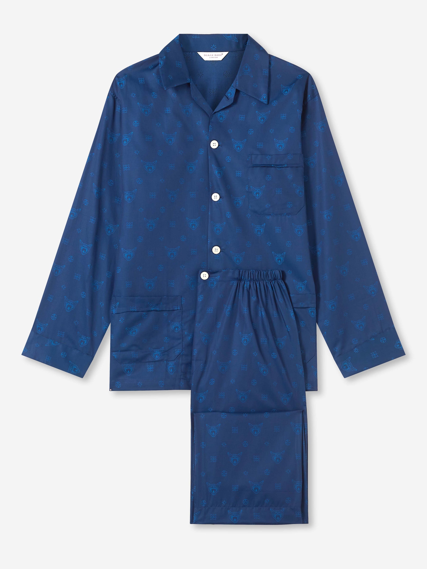 Men's Classic Fit Pyjamas Paris 24 Cotton Jacquard Navy