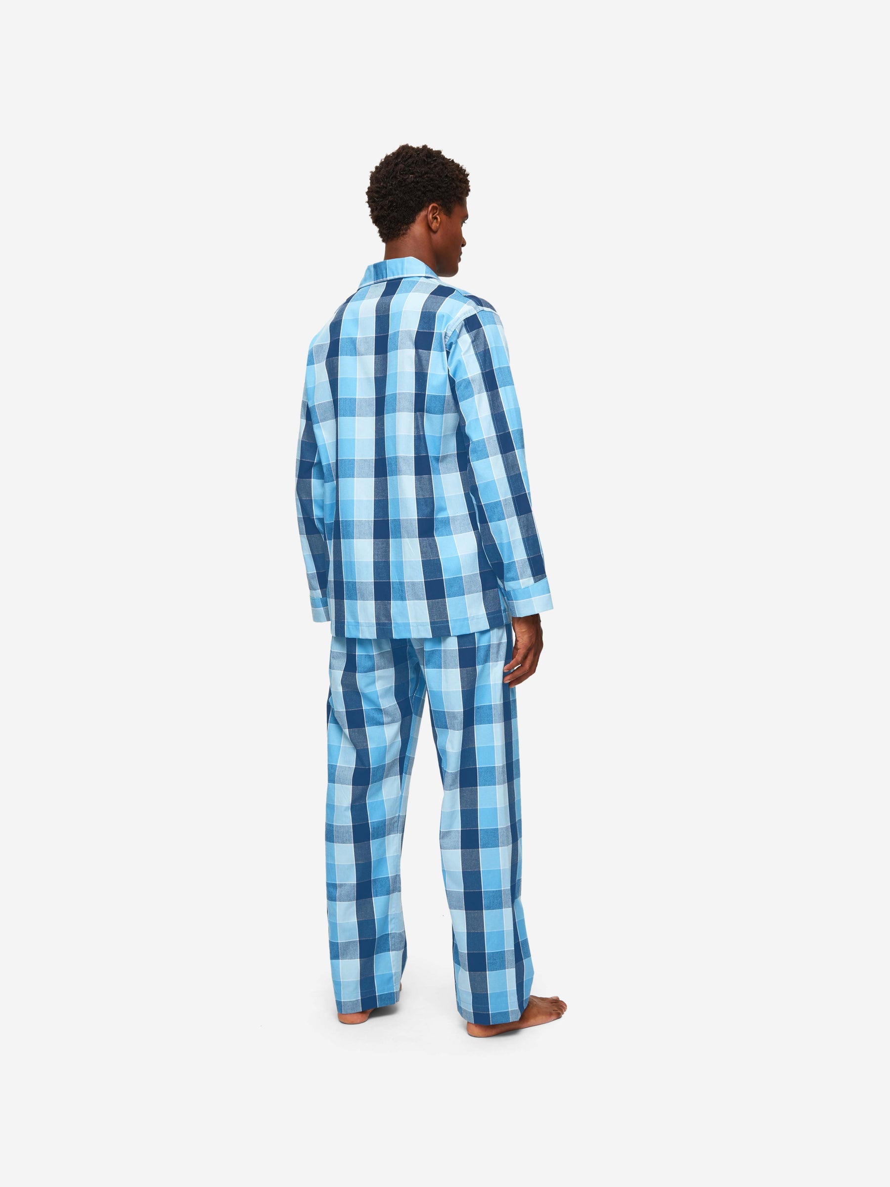 Men's Classic Fit Pyjamas Ranga 45 Brushed Cotton Blue