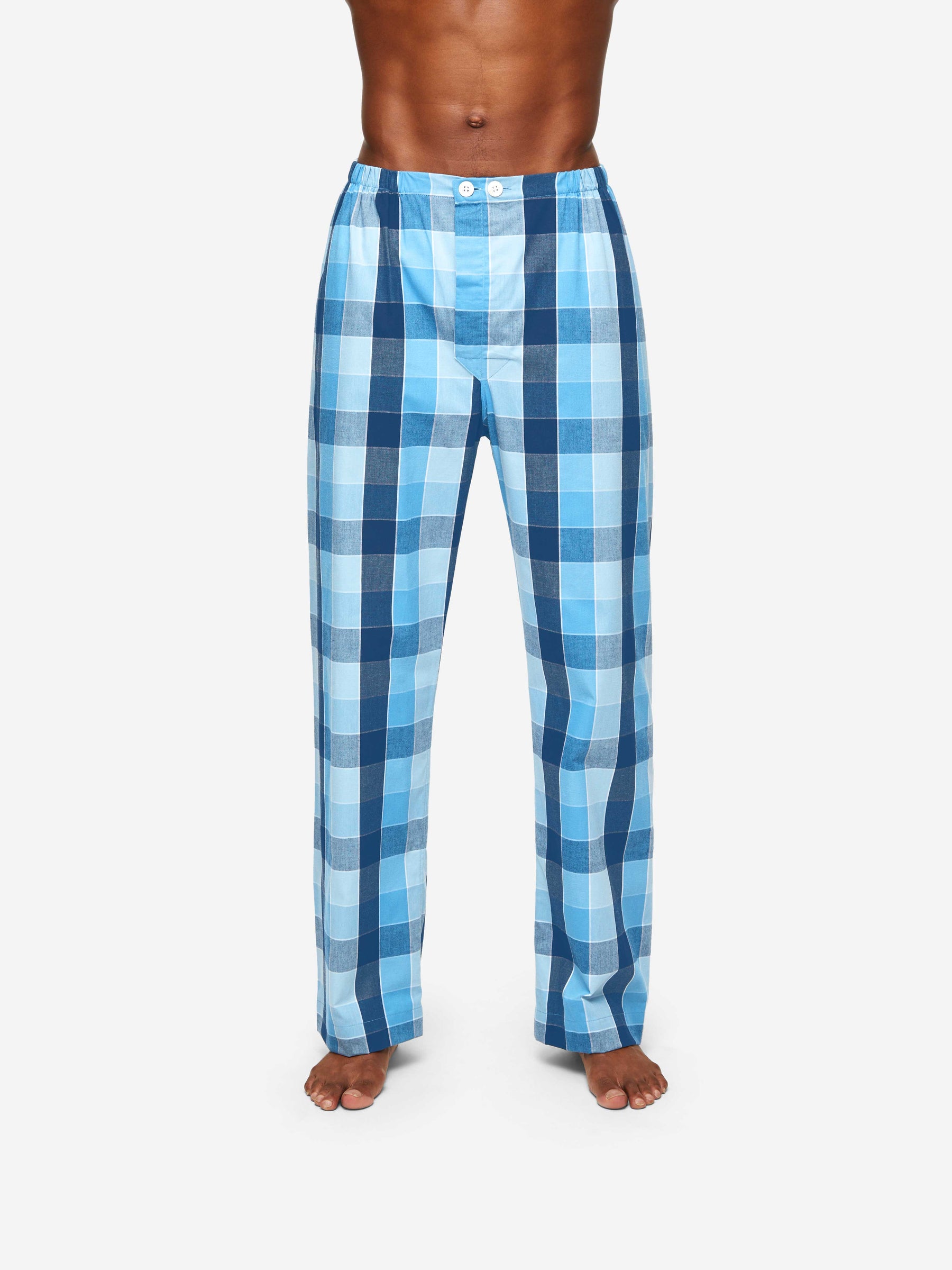 Men's Classic Fit Pyjamas Ranga 45 Brushed Cotton Blue