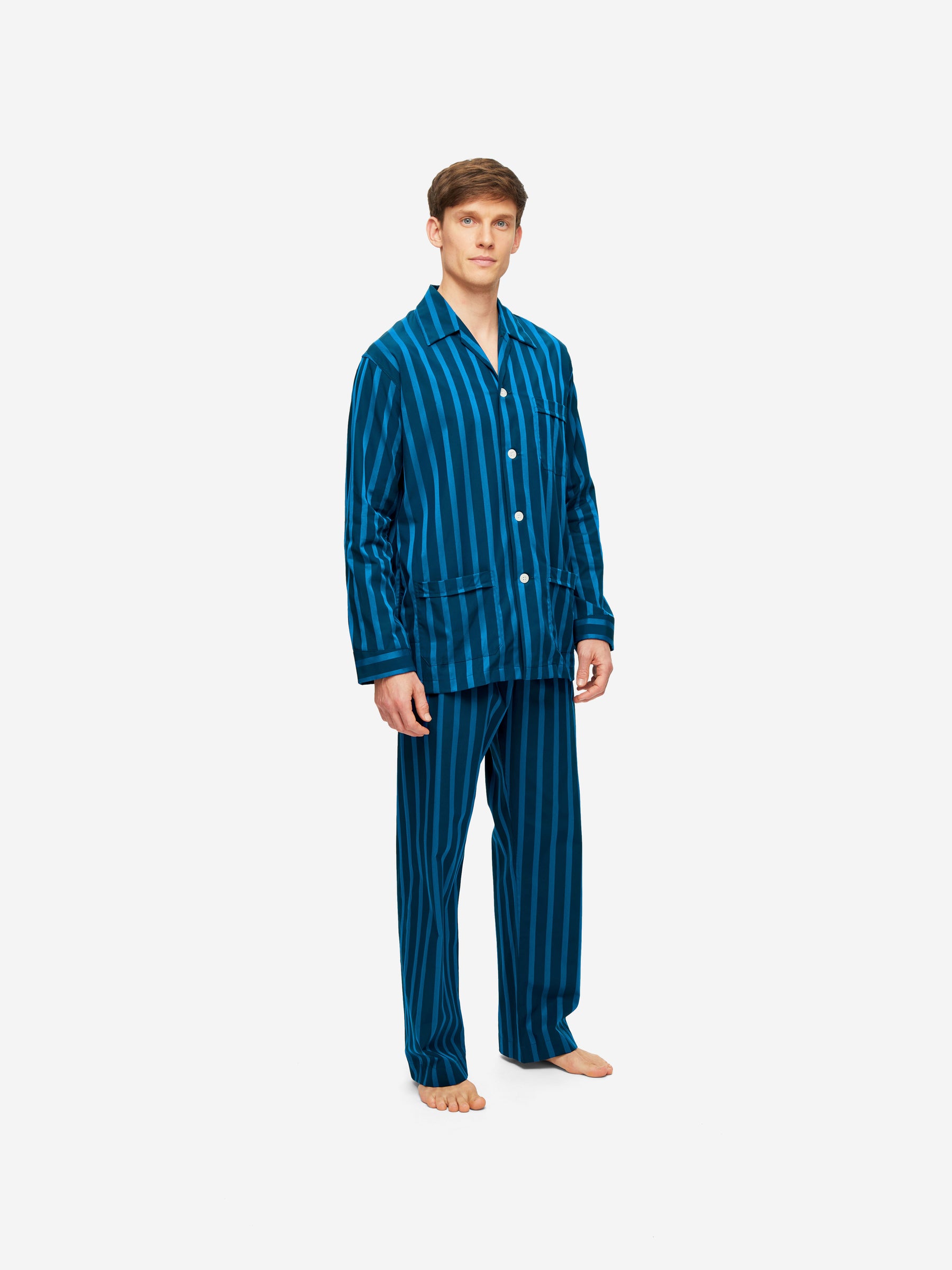 Men's Classic Fit Pyjamas Royal 218 Cotton Navy