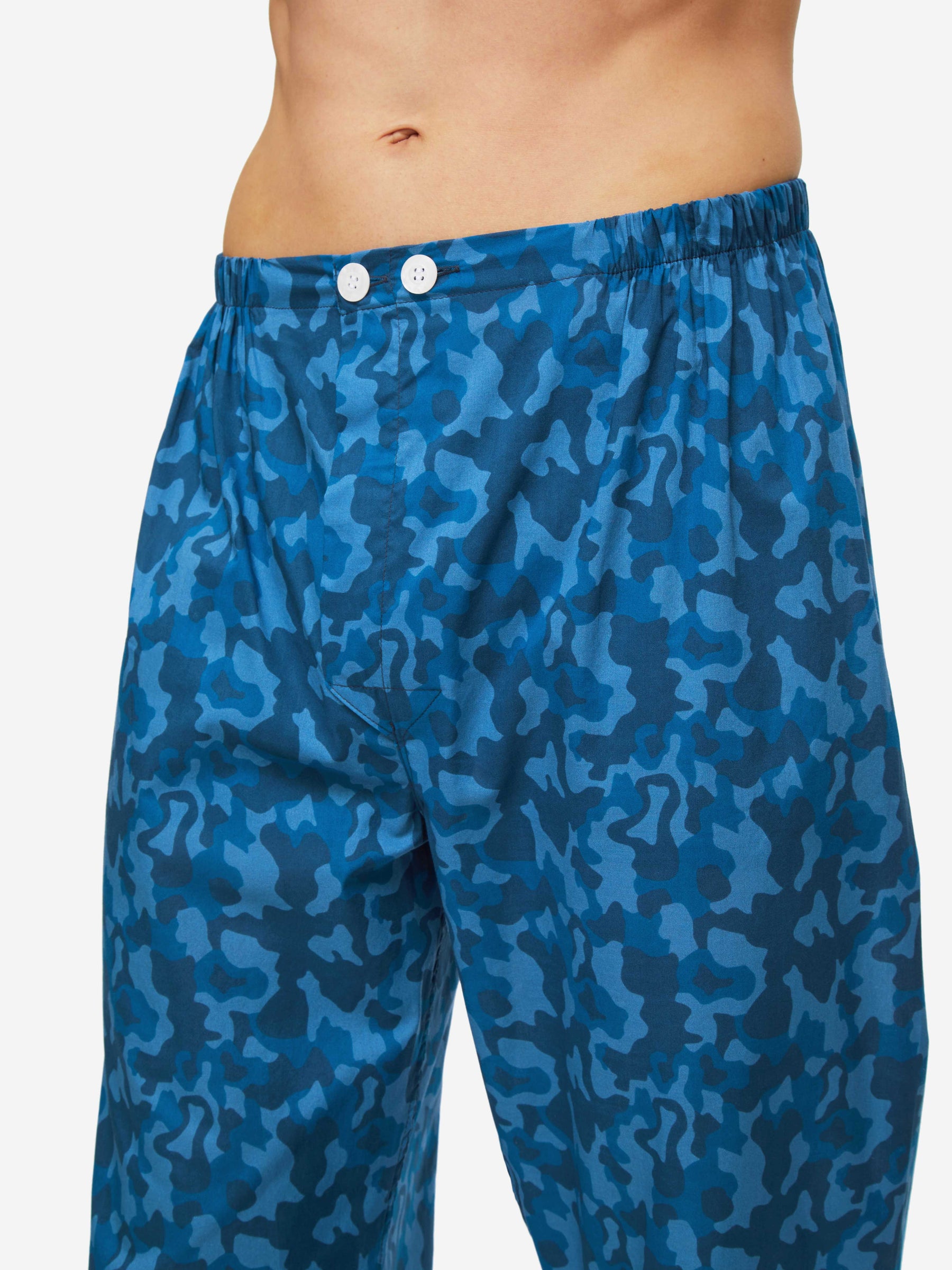 Men's Classic Fit Pyjamas Ledbury 55 Cotton Batiste Blue