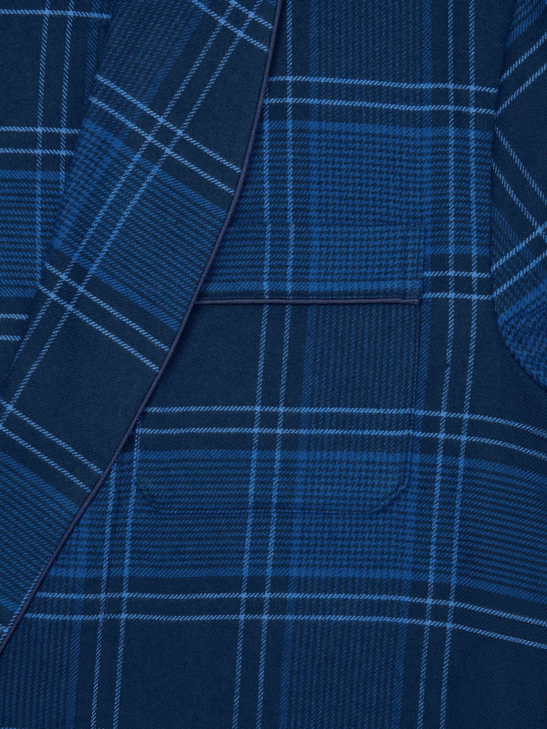 Men's Dressing Gown Kelburn 27 Brushed Cotton Navy