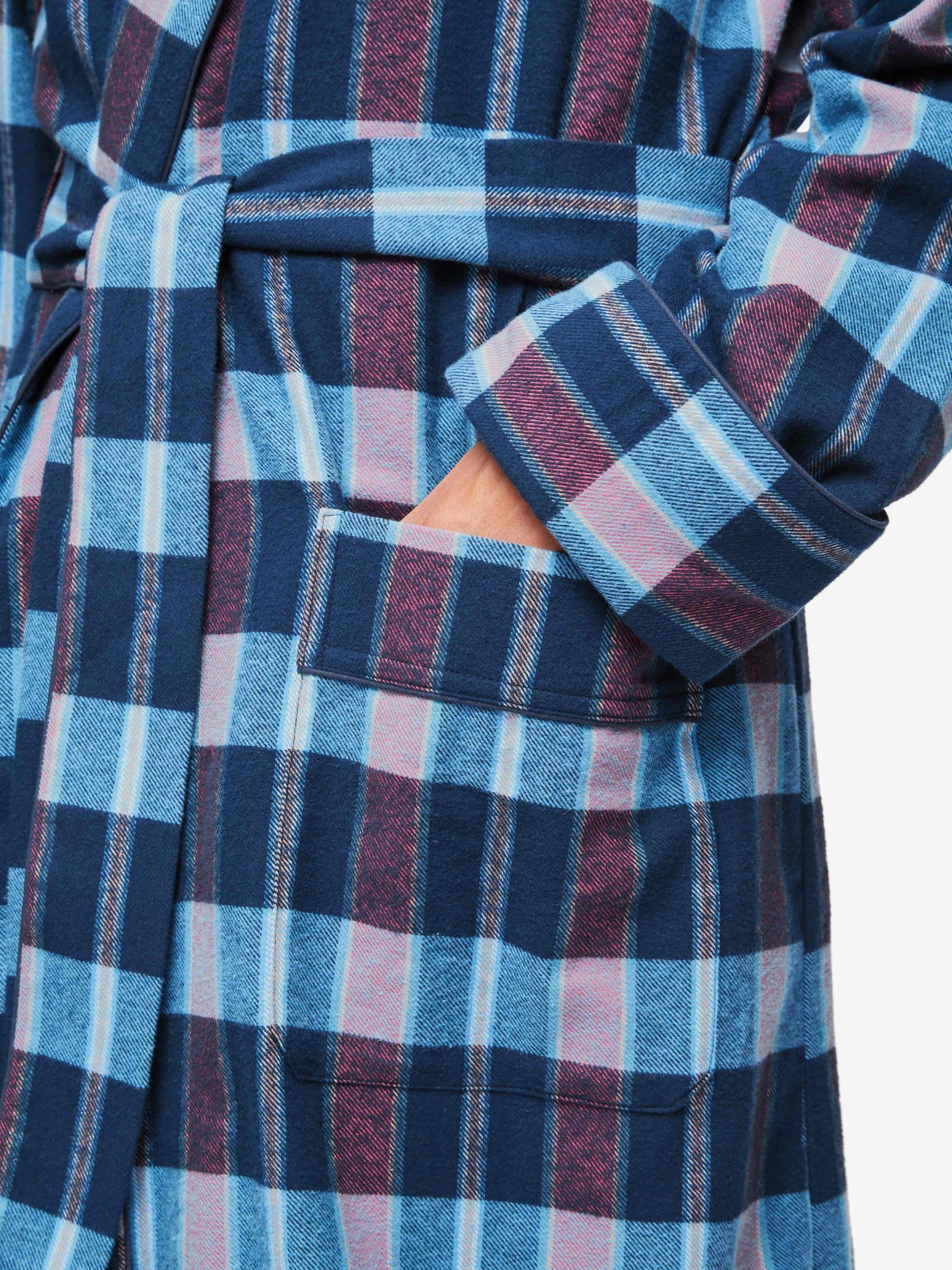 Men's Dressing Gown Kelburn 29 Brushed Cotton Multi