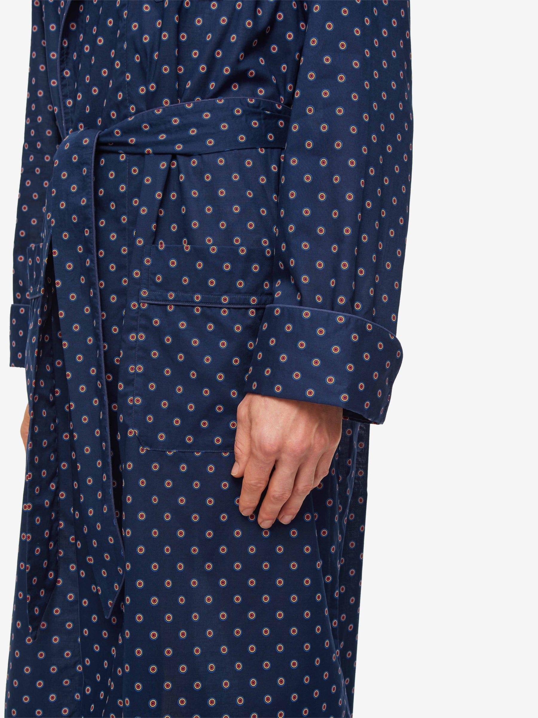 Men's Dressing Gown Nelson 90 Cotton Batiste Navy