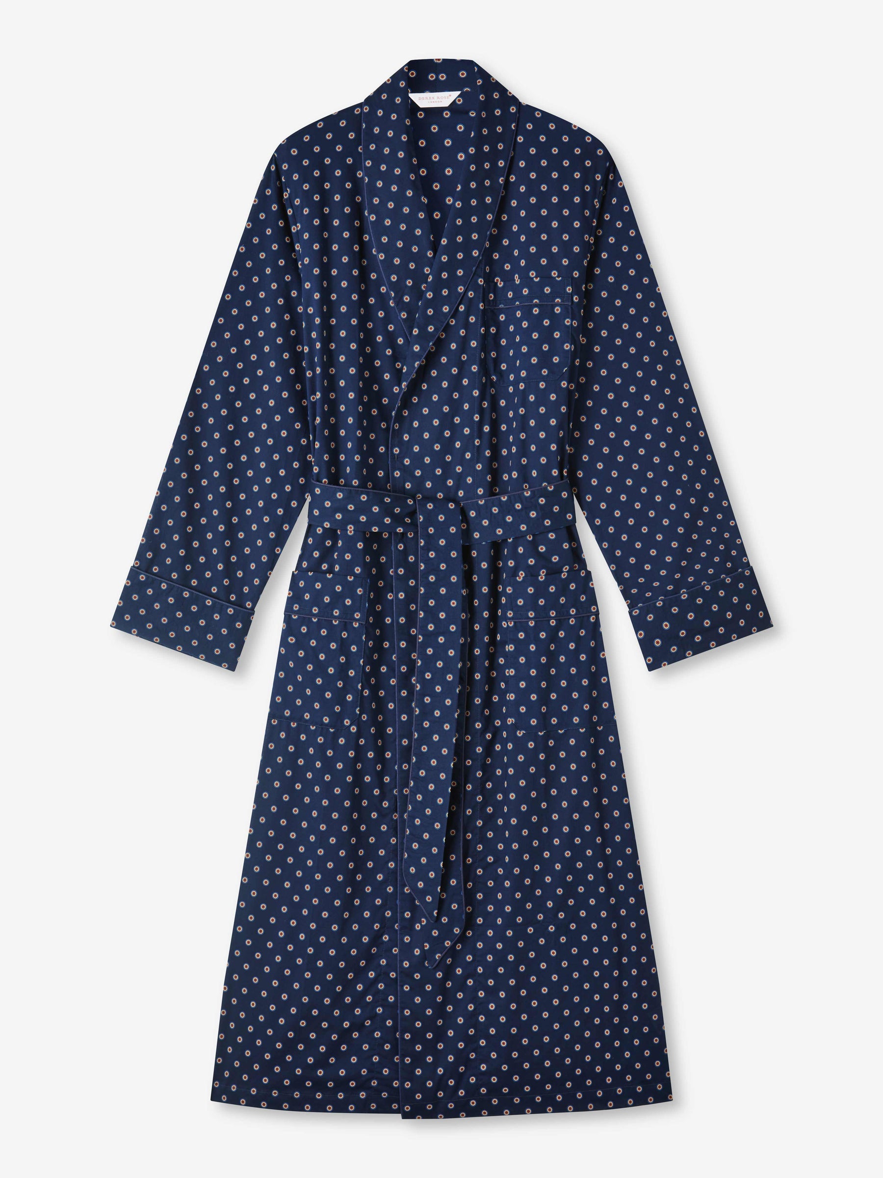 Men's Dressing Gown Nelson 90 Cotton Batiste Navy