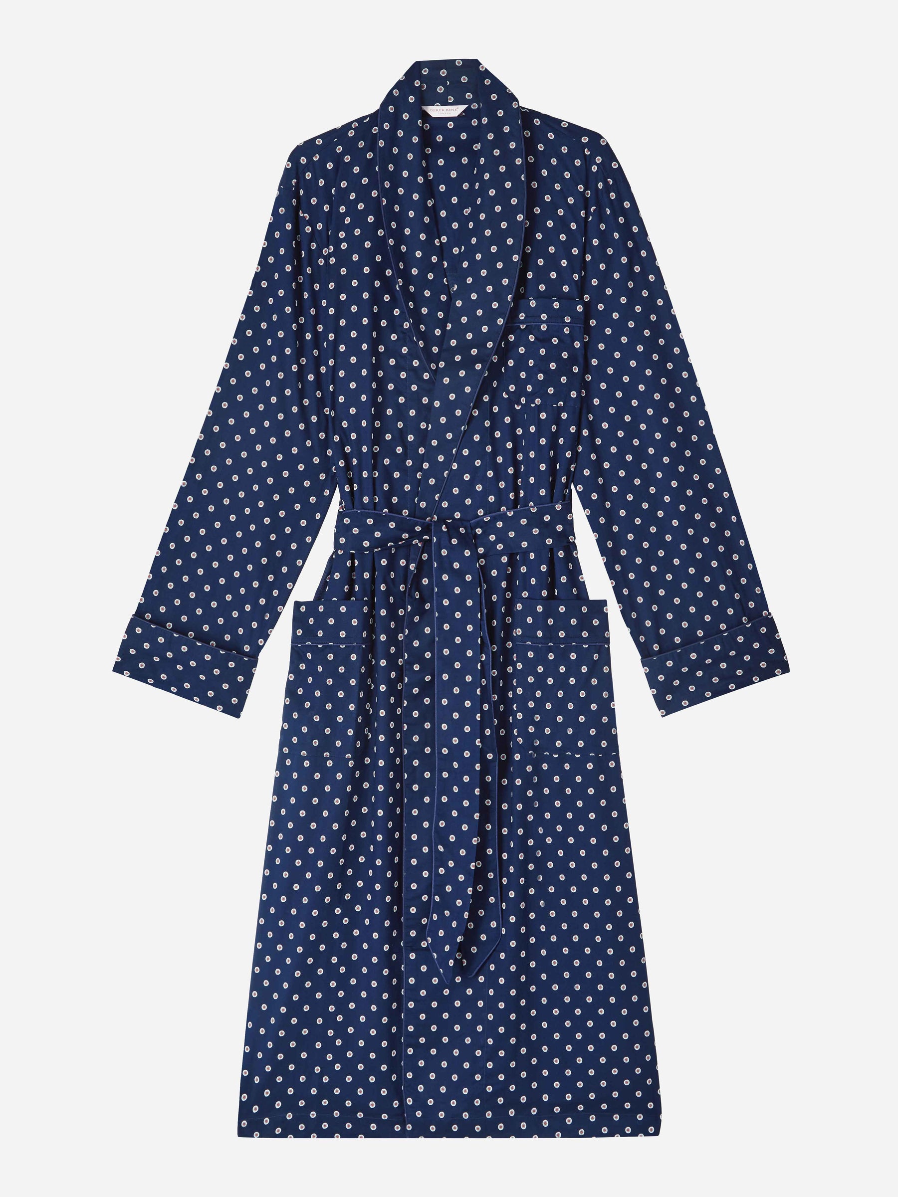 Men's Dressing Gown Nelson 93 Cotton Batiste Navy