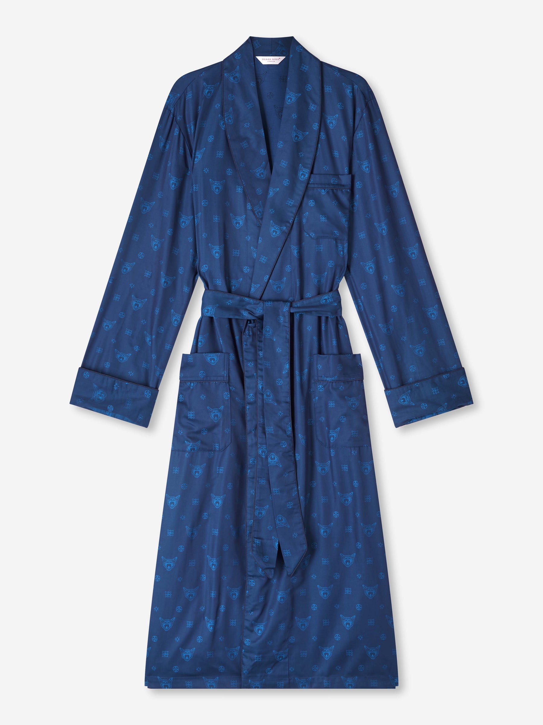 Men's Dressing Gown Paris 24 Cotton Jacquard Navy