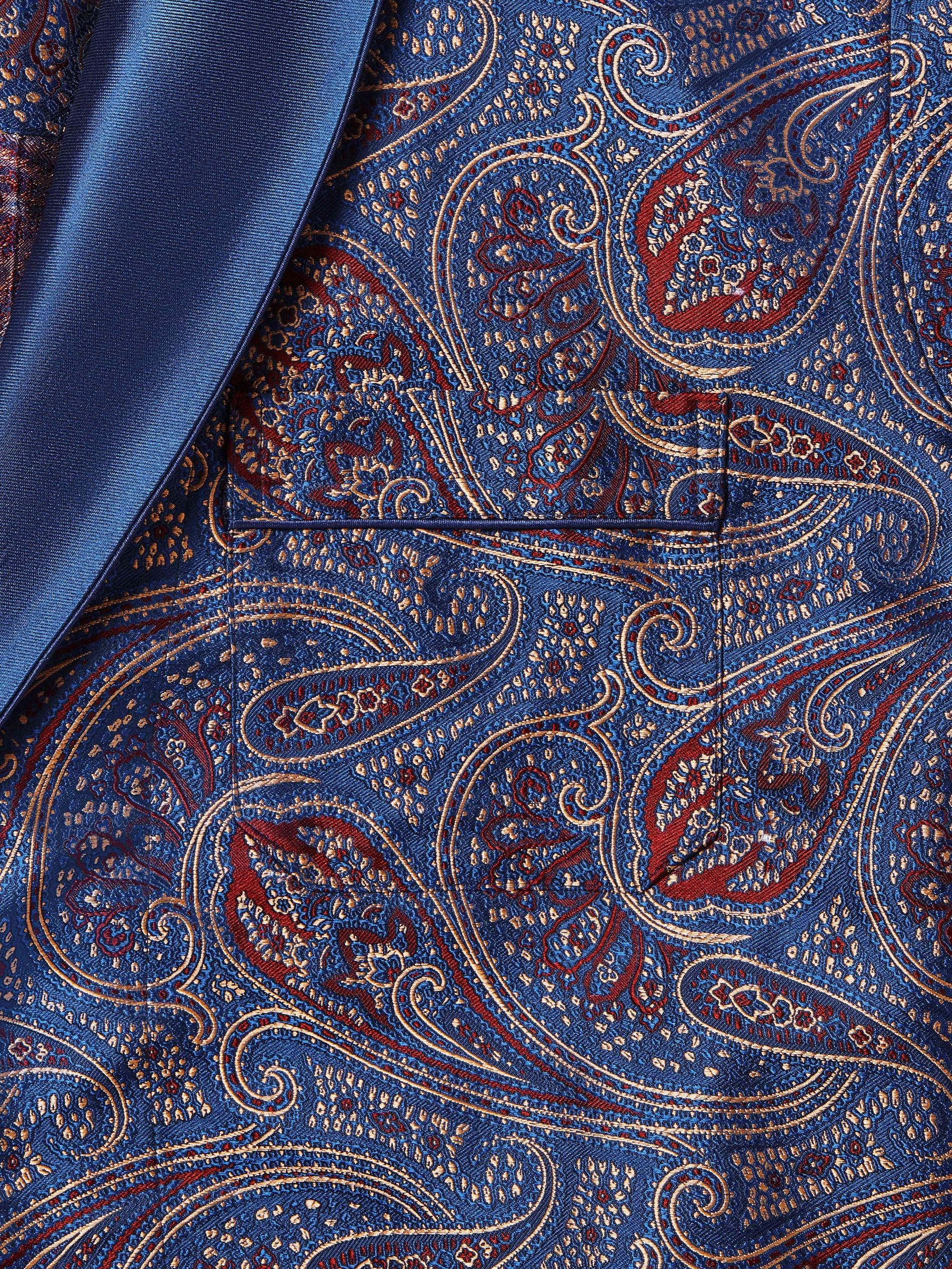 Men's Dressing Gown Verona 59 Silk Jacquard Navy