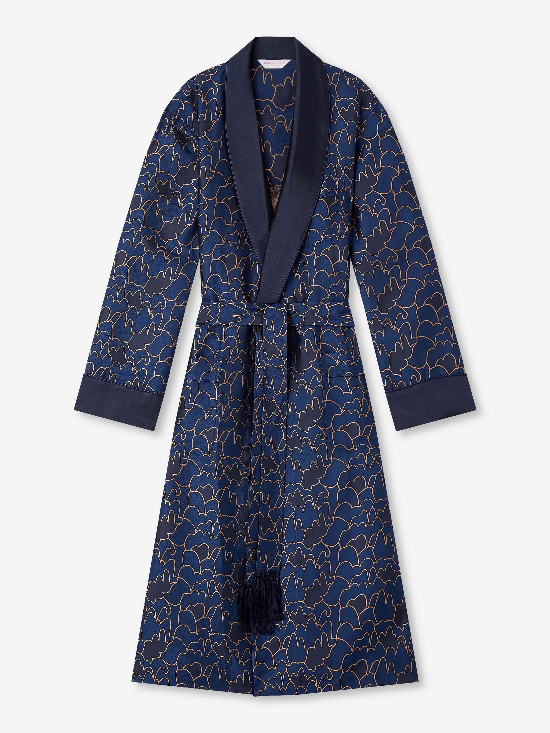 Men's Dressing Gown Verona 61 Silk Jacquard Navy